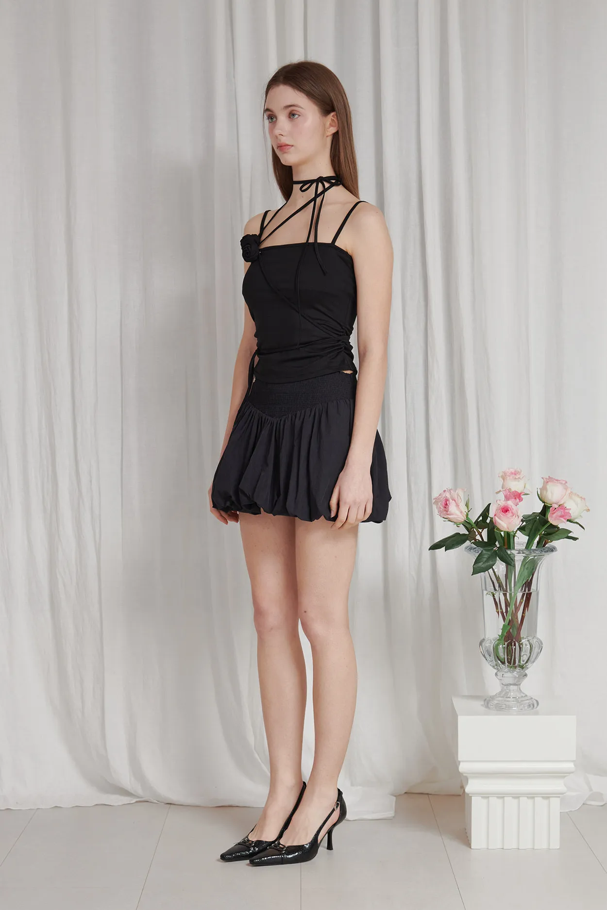 PAIN OR PLEASURE  |★PAIN OR PLEASURE★ ROSE CORSAGE SLEEVELESS - black