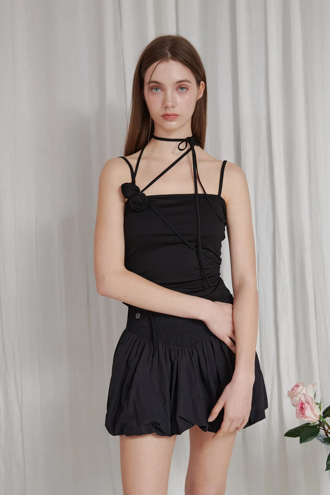 PAIN OR PLEASURE  |★PAIN OR PLEASURE★ ROSE CORSAGE SLEEVELESS - black