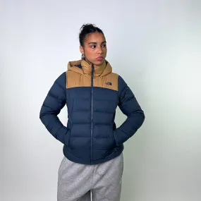 Petrol Blue The North Face Long Puffer Jacket Coat (S)