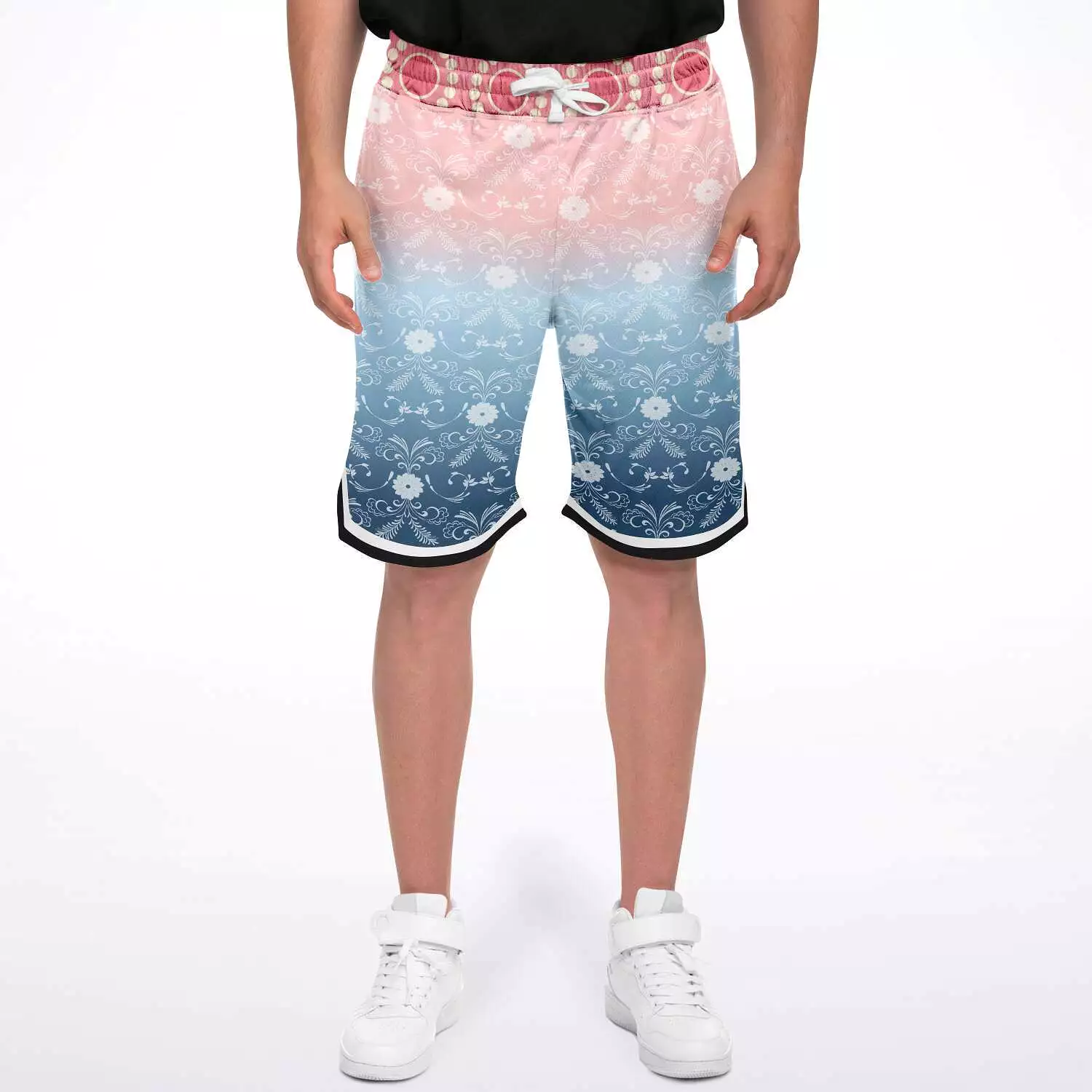 Pink Glacier Unisex Basketball Shorts