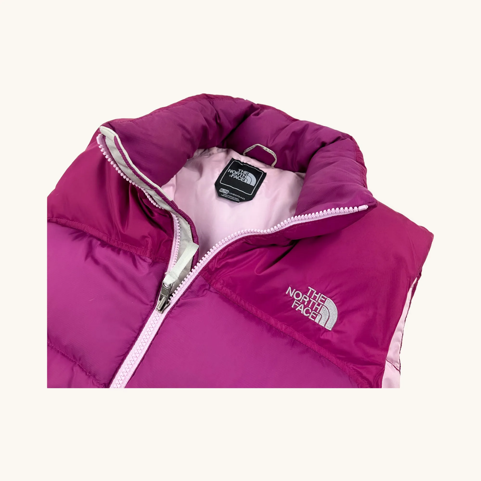 Pink Purple The North Face Nuptse 700 Puffer Jacket Gilet (XL)