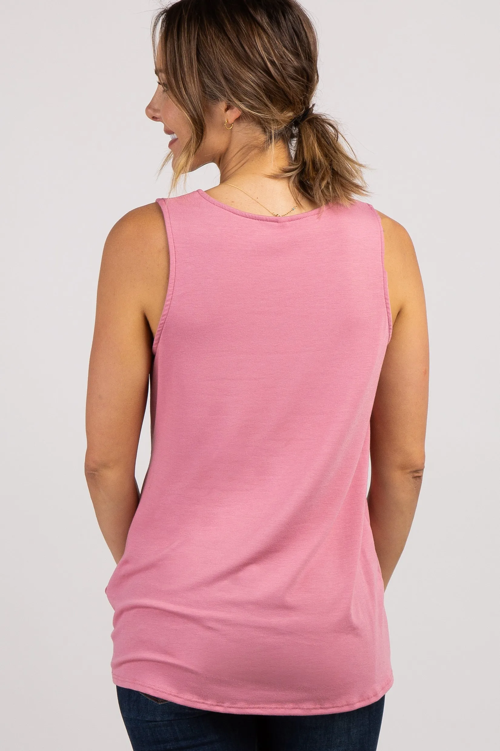 PinkBlush Pink Sleeveless Knot Top