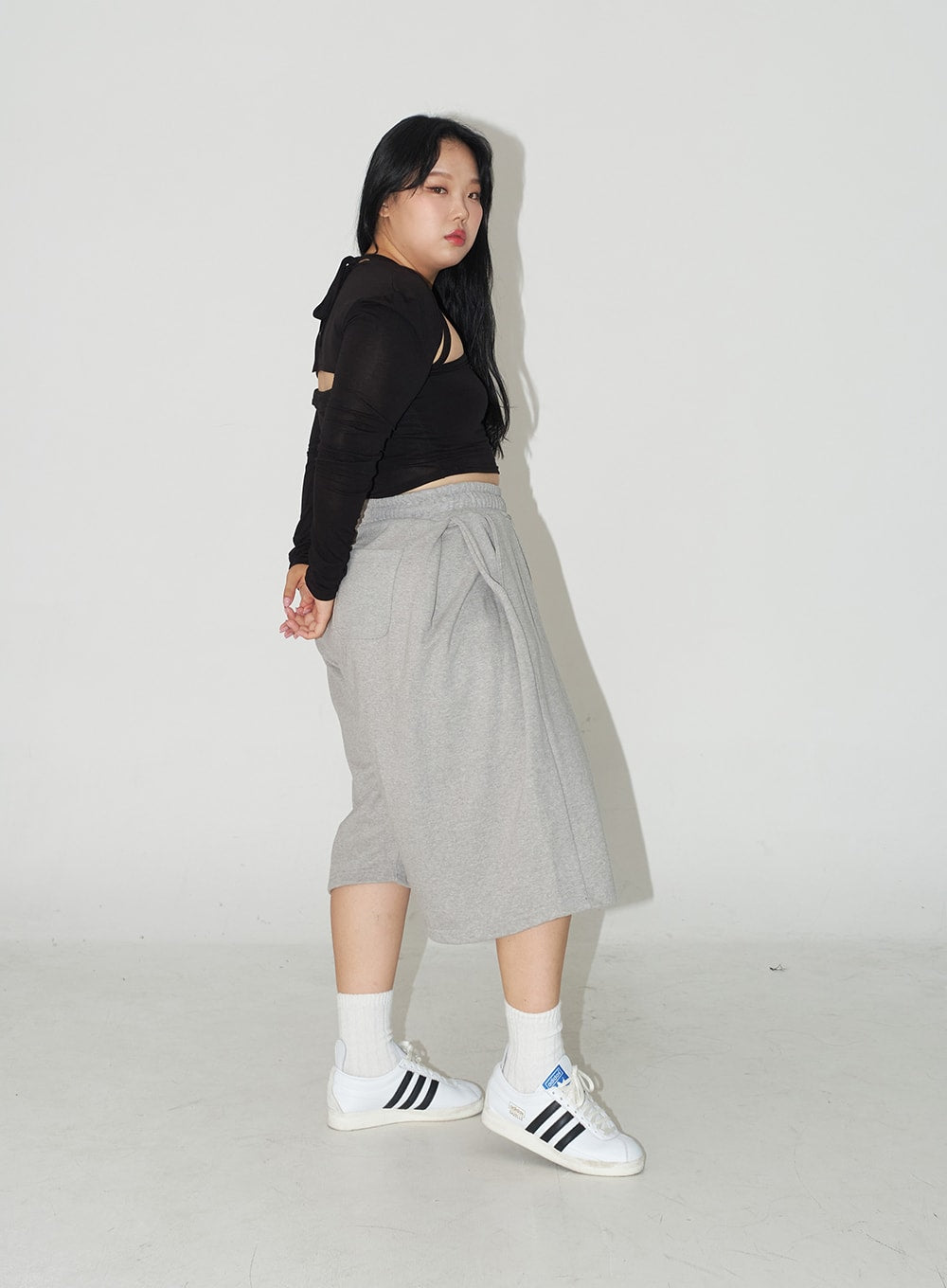 Plus Wide Leg Sweat Shorts IJ30