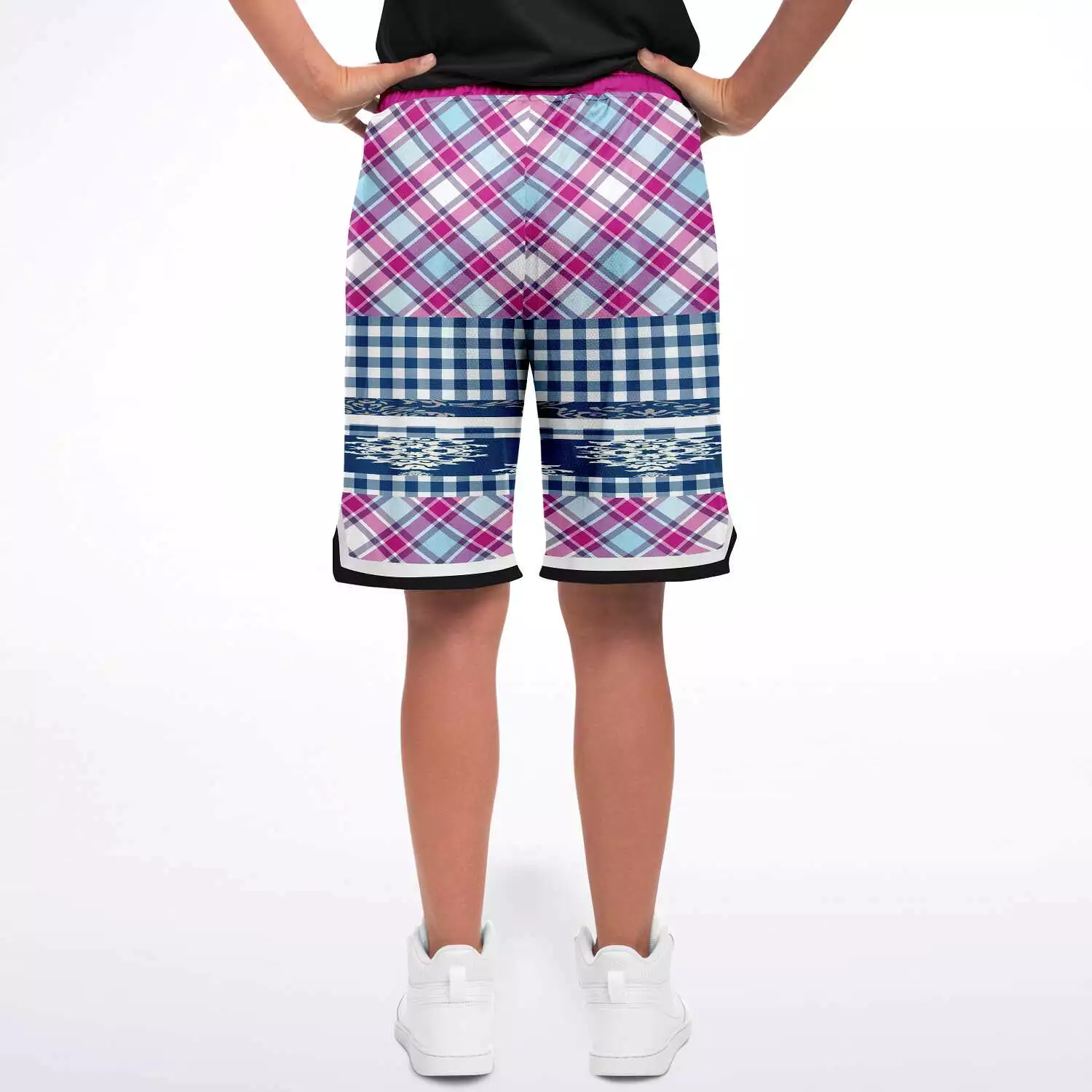 Purple Haze Plaid Basketball Shorts