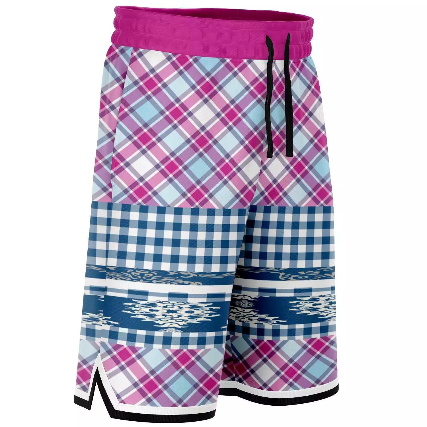 Purple Haze Plaid Basketball Shorts