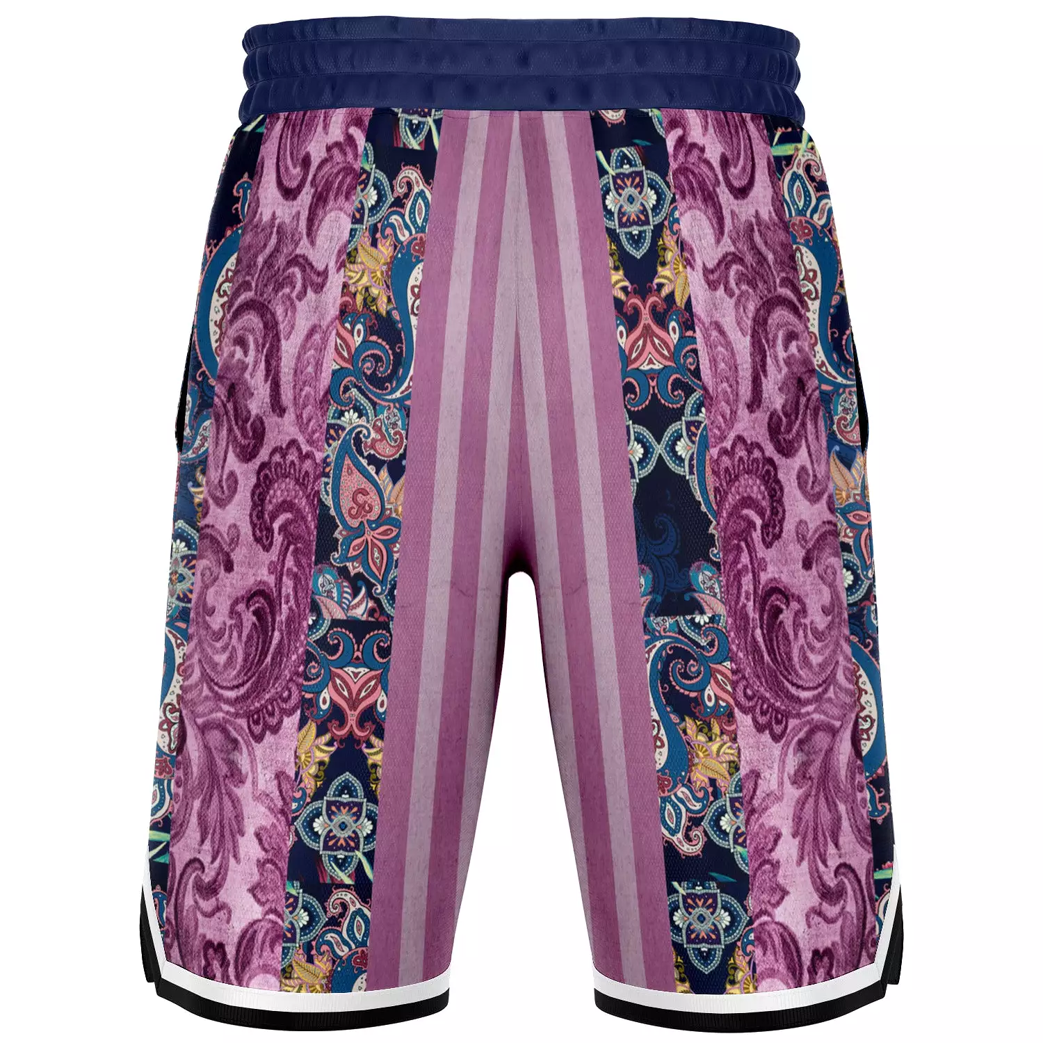 Purple Jamboree Striped Basketball Shorts