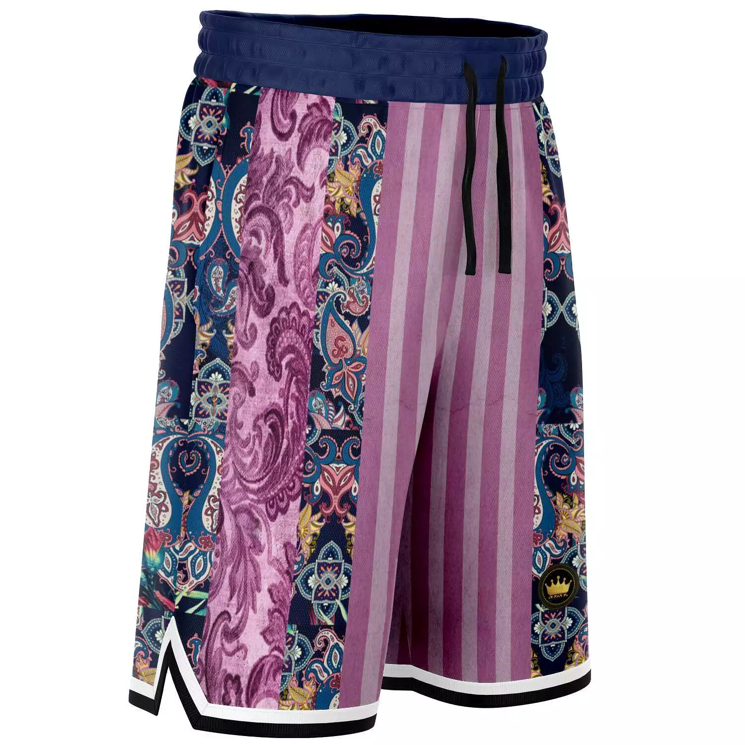 Purple Jamboree Striped Basketball Shorts