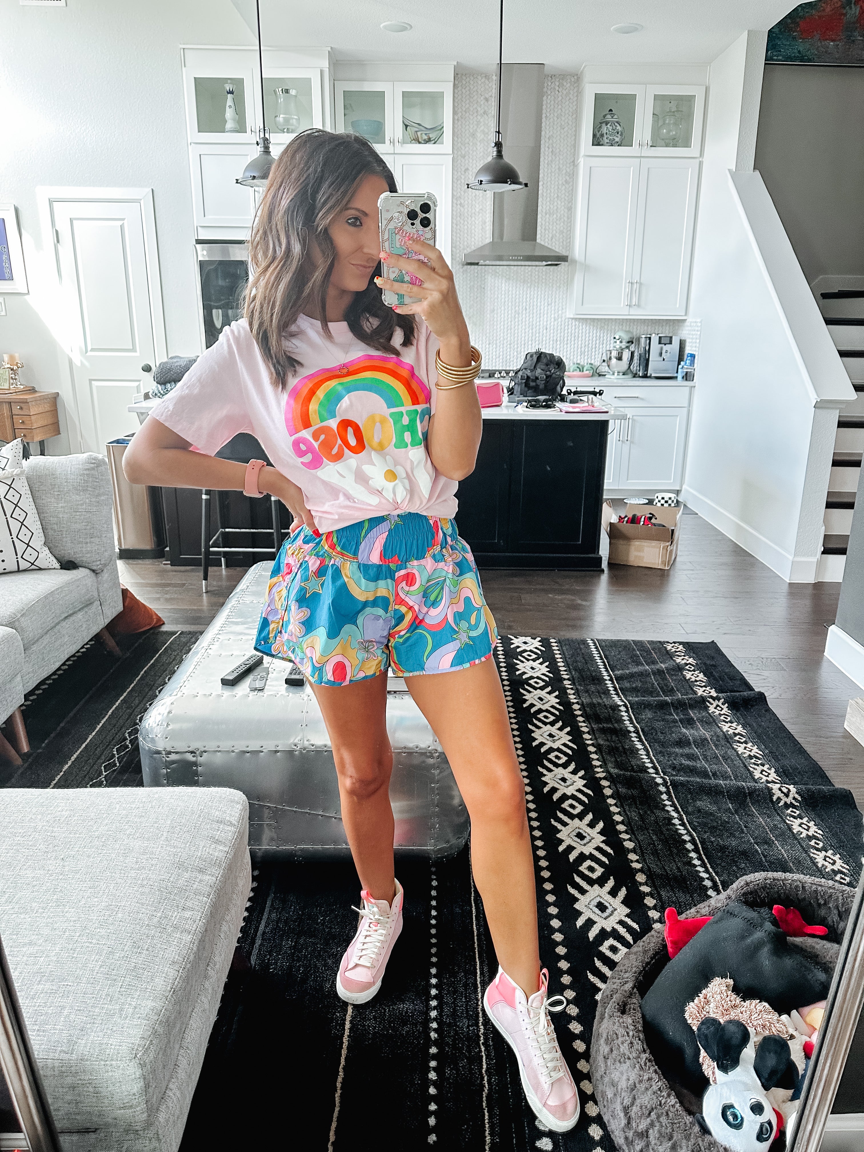 Rainbow Abstract Shorts