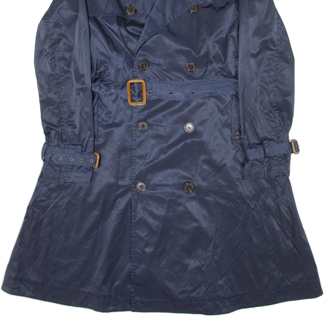 RALPH LAUREN Womens Trench Coat Blue M