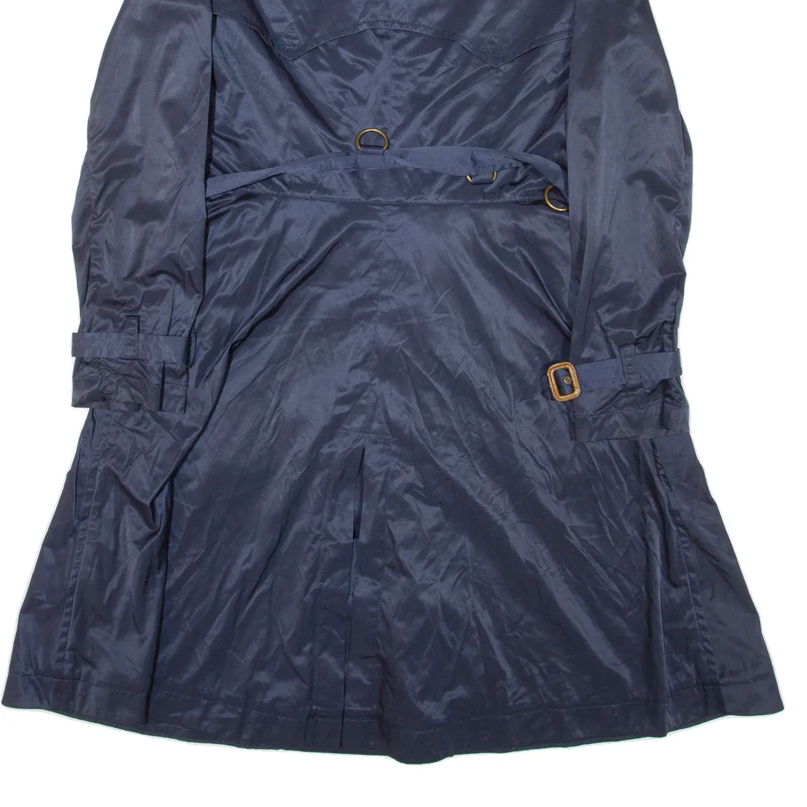 RALPH LAUREN Womens Trench Coat Blue M