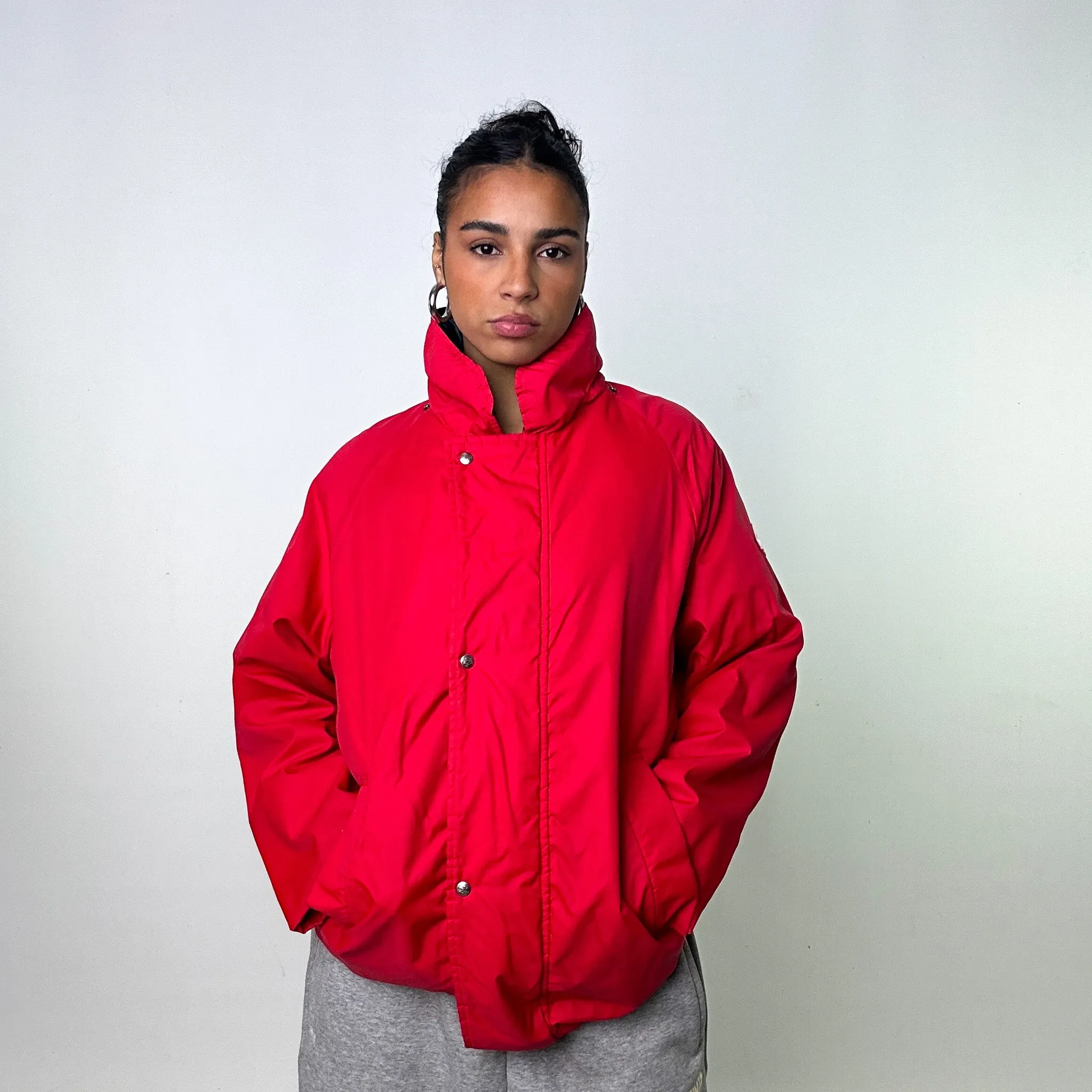 Red 80s Moncler Grenoble Puffer Jacket Coat (L)