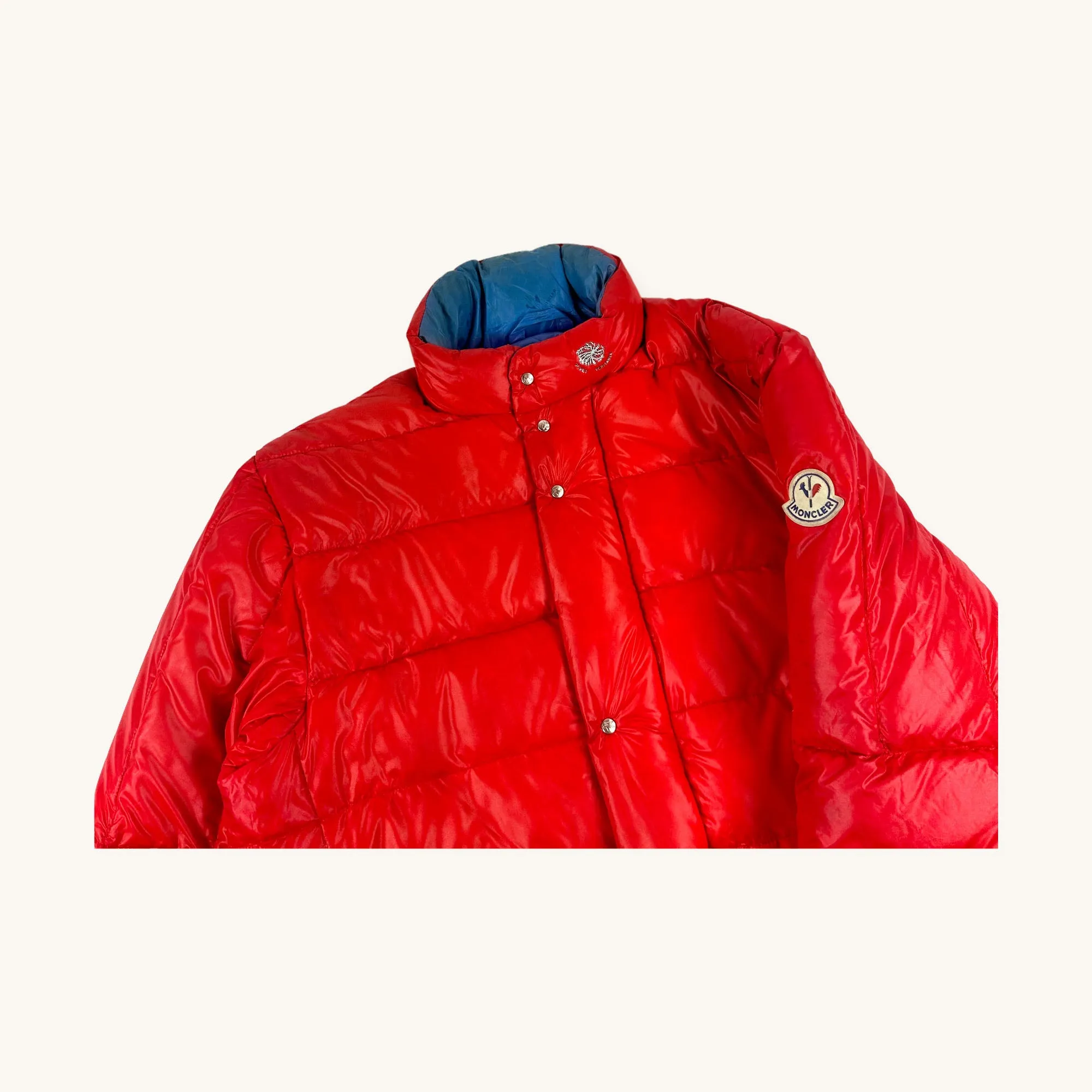 Red 80s Moncler Grenoble Puffer Jacket Coat (M)