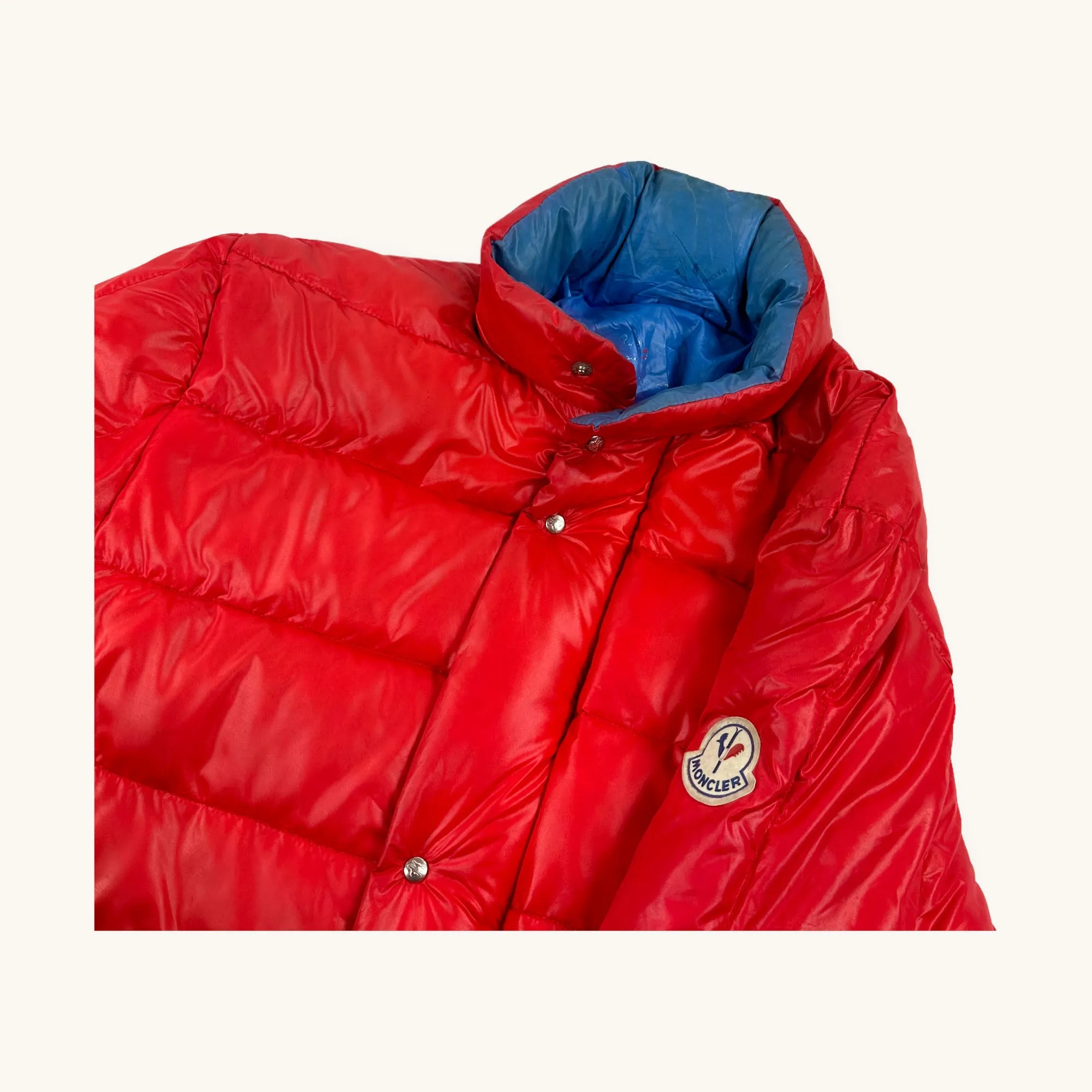 Red 80s Moncler Grenoble Puffer Jacket Coat (M)