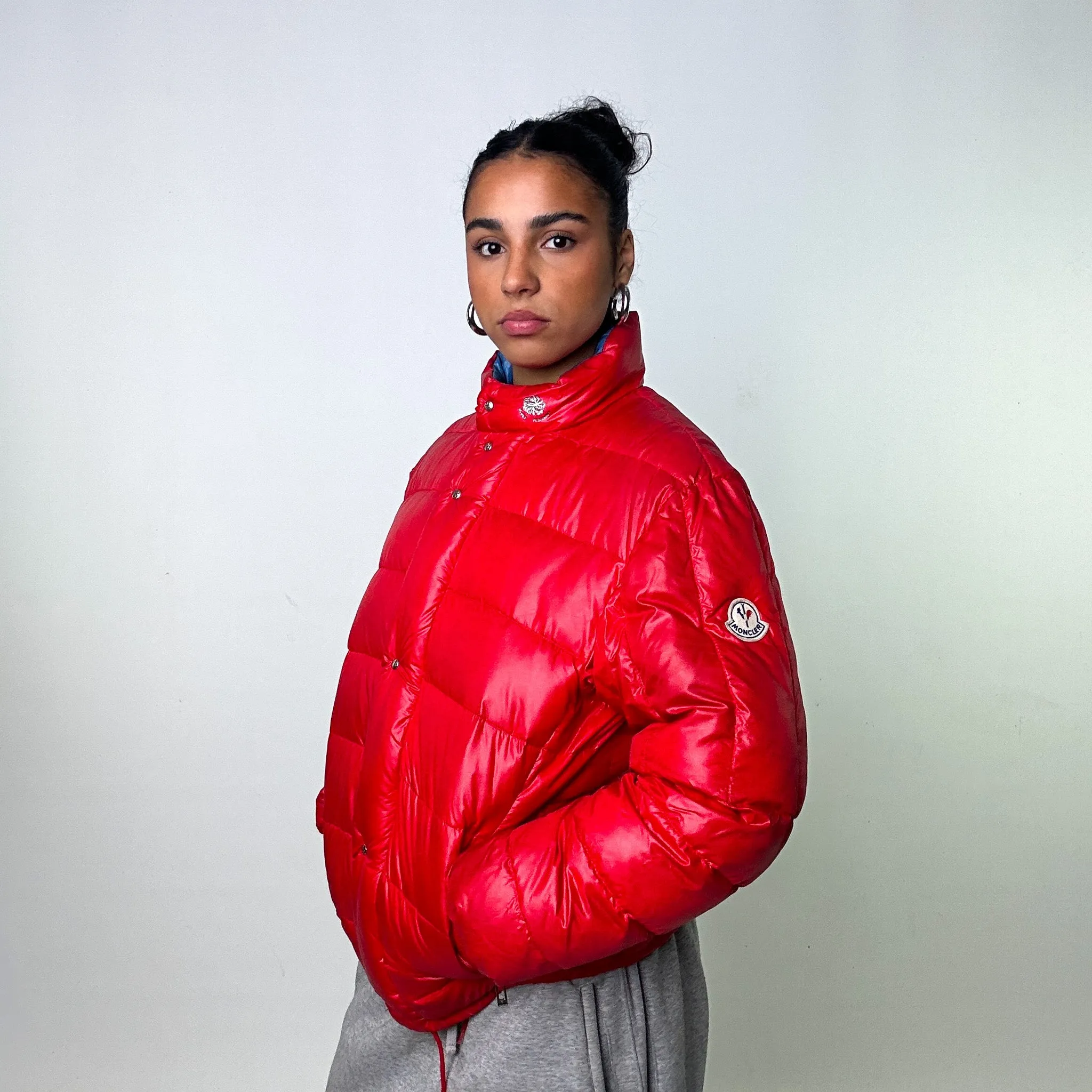 Red 80s Moncler Grenoble Puffer Jacket Coat (M)