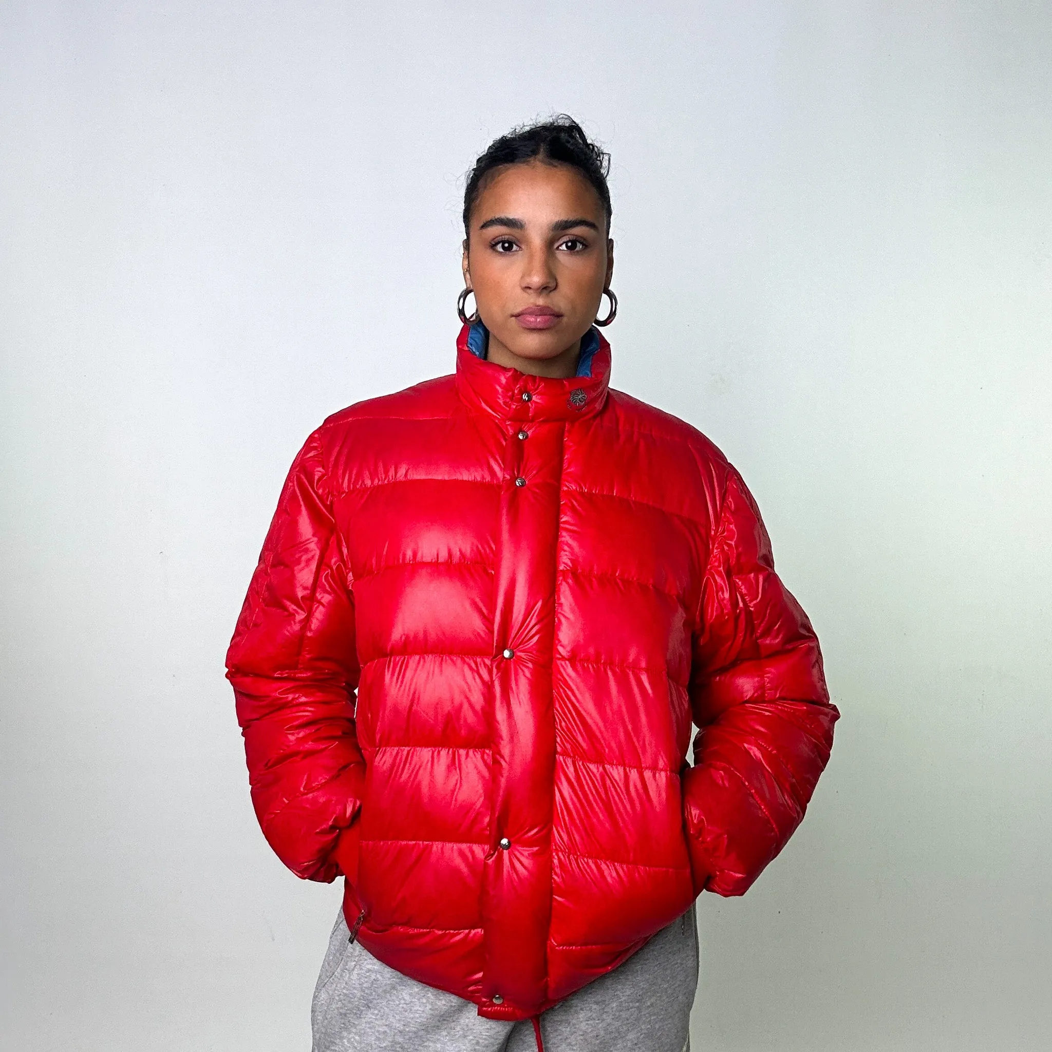 Red 80s Moncler Grenoble Puffer Jacket Coat (M)