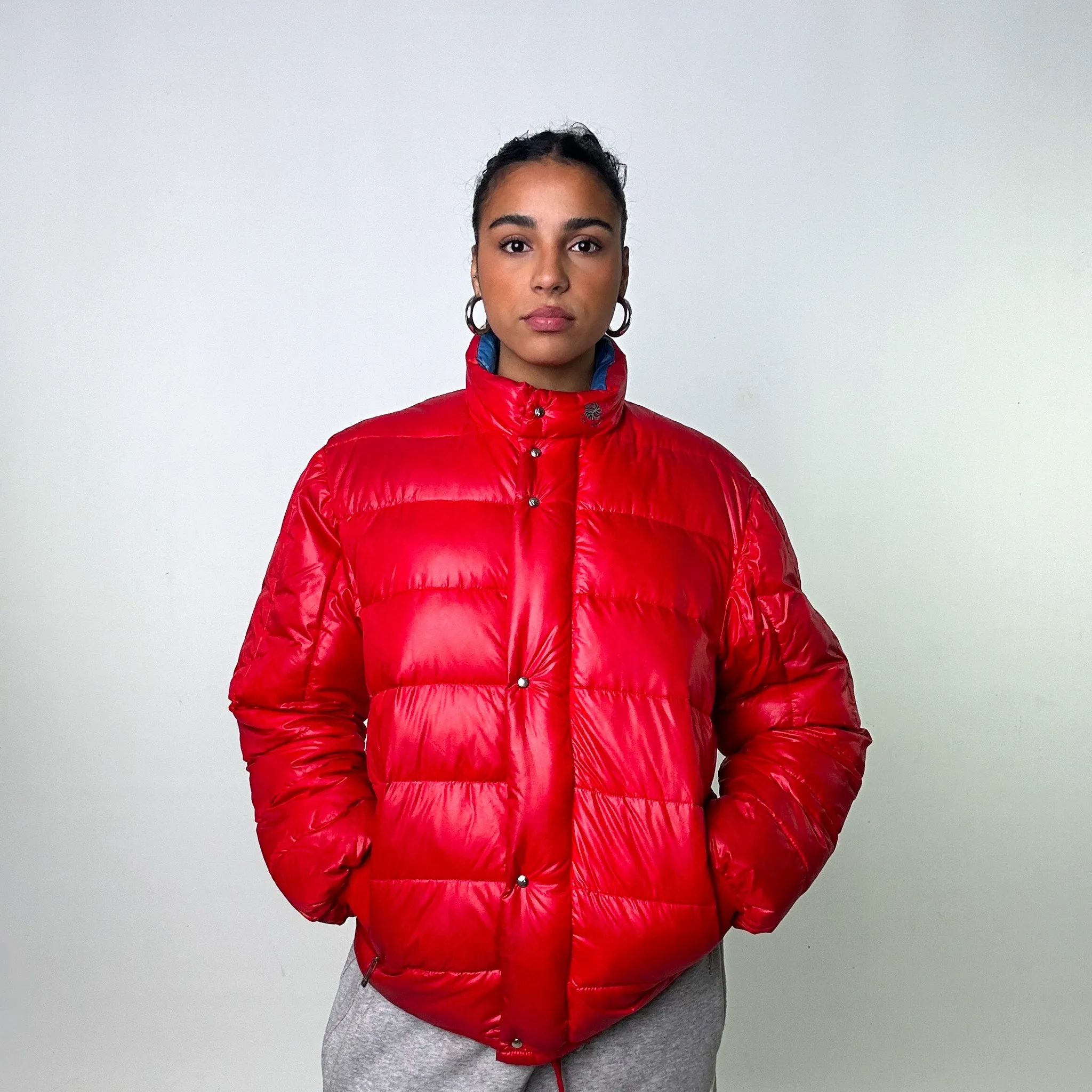 Red 80s Moncler Grenoble Puffer Jacket Coat (M)