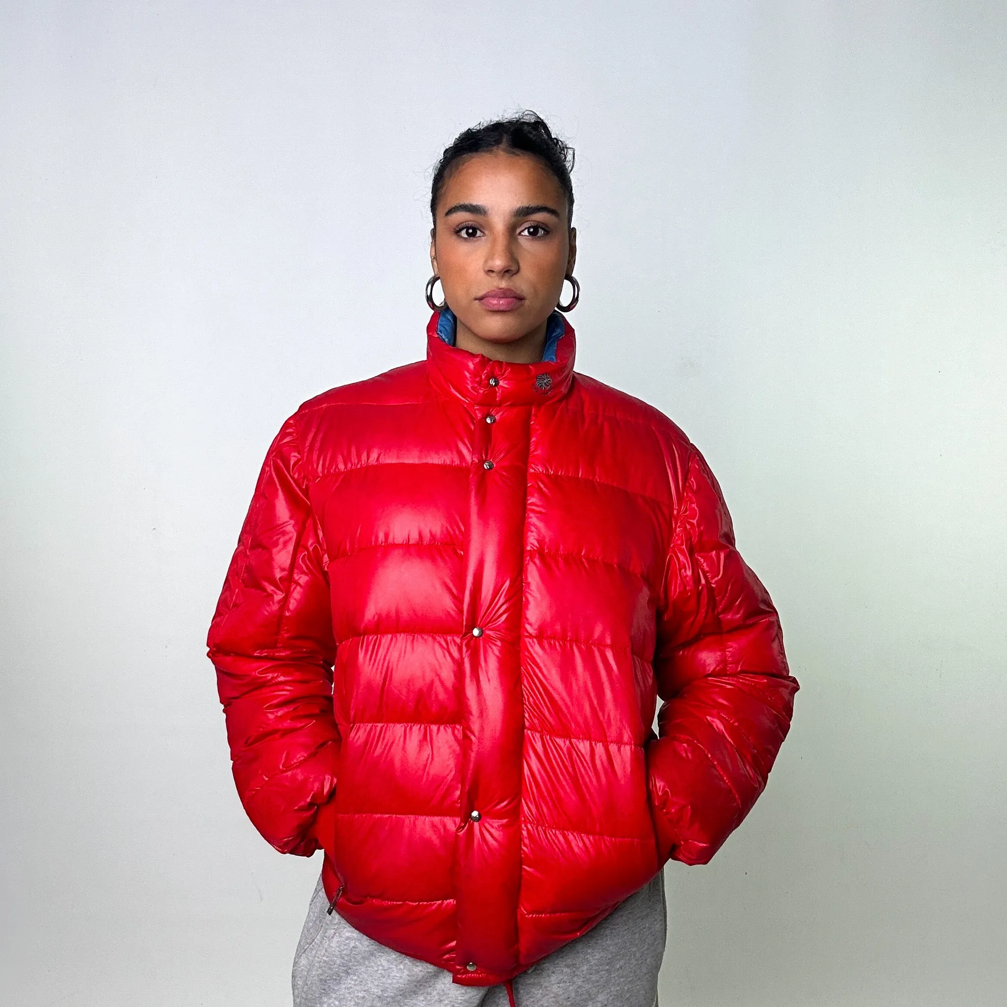 Red 80s Moncler Grenoble Puffer Jacket Coat (M)