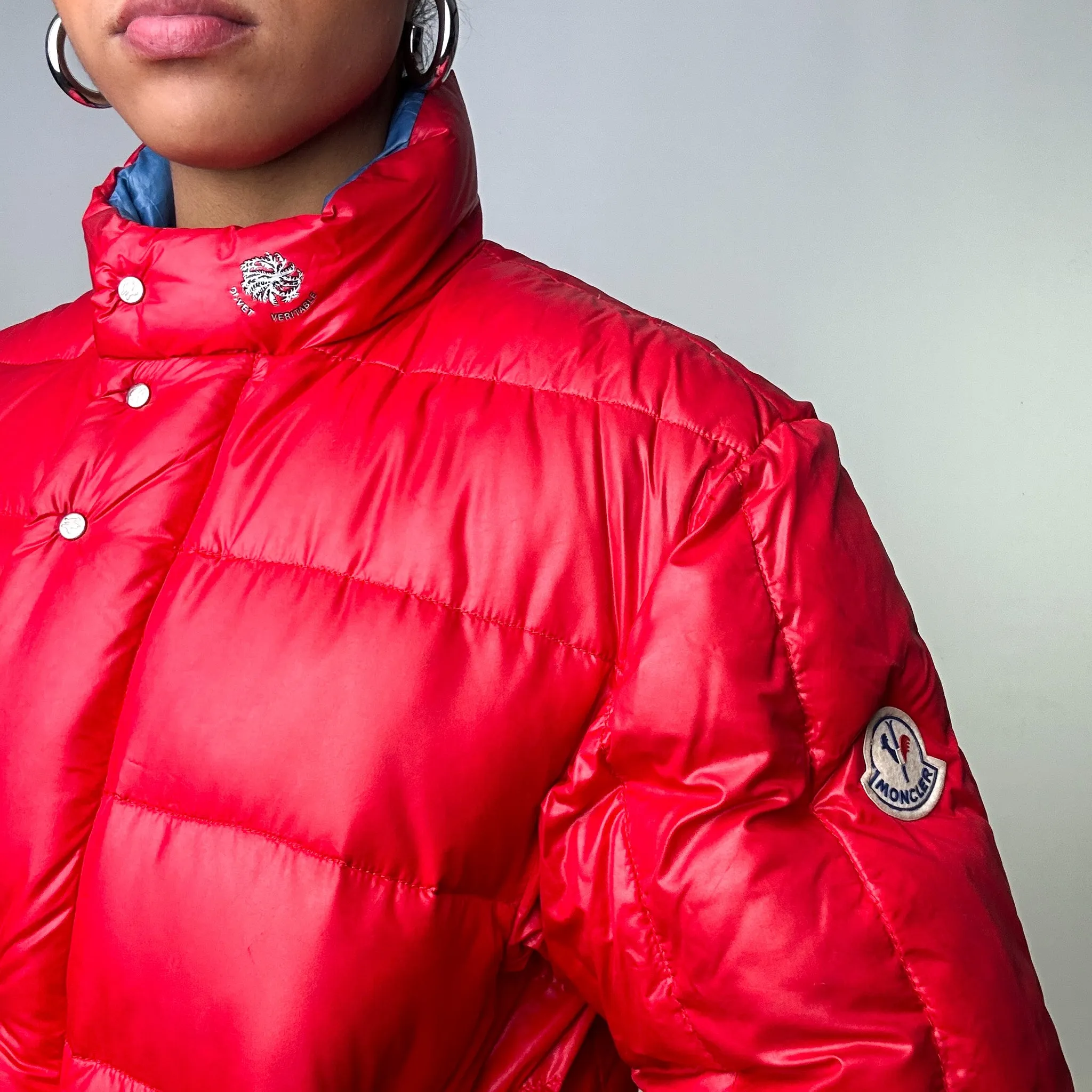 Red 80s Moncler Grenoble Puffer Jacket Coat (M)