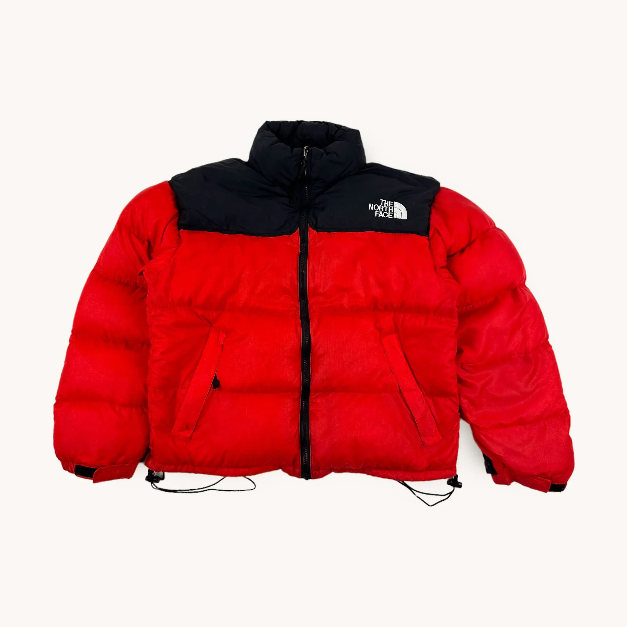 Red Black The North Face Nuptse 700 Puffer Jacket Coat (S)