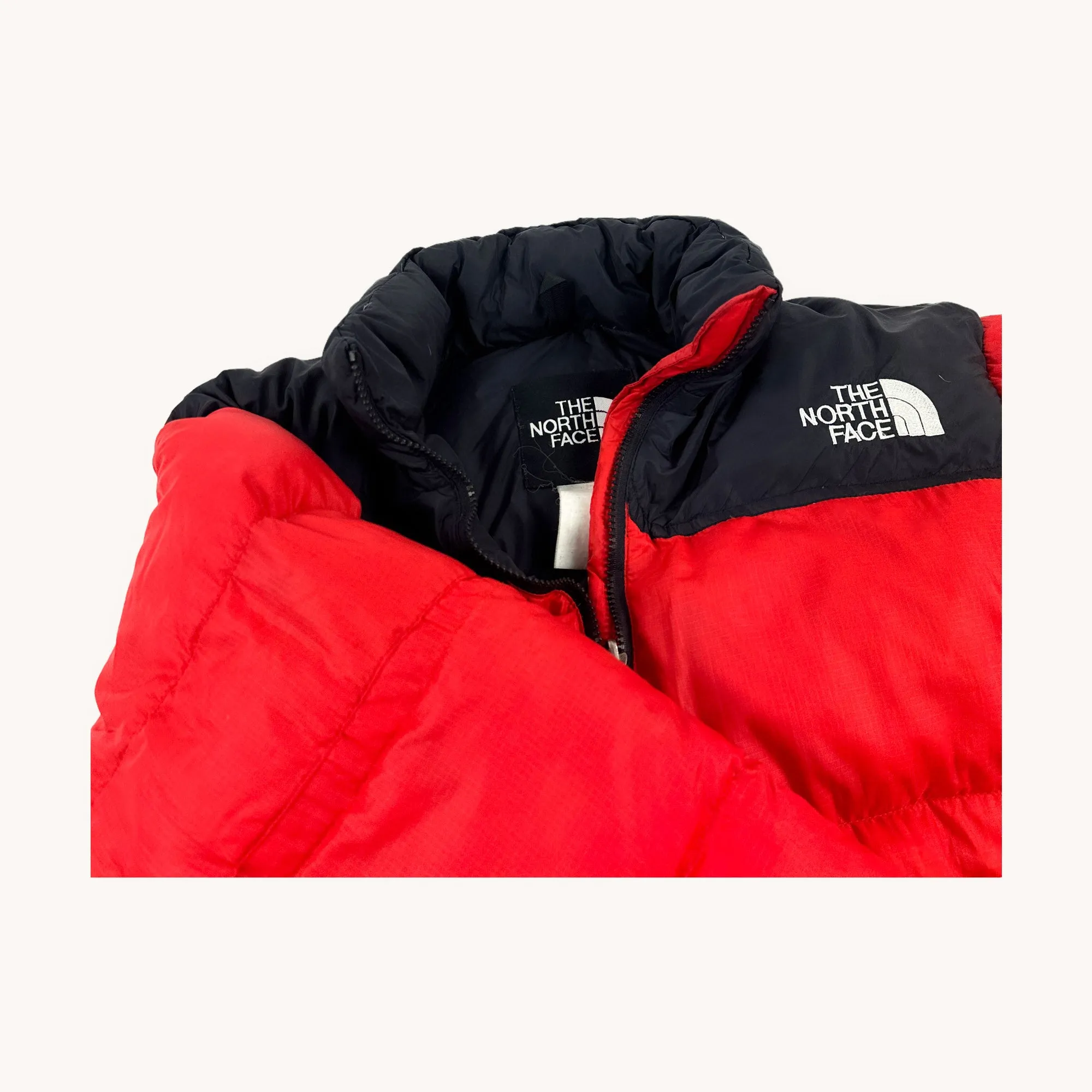 Red Black The North Face Nuptse 700 Puffer Jacket Coat (S)