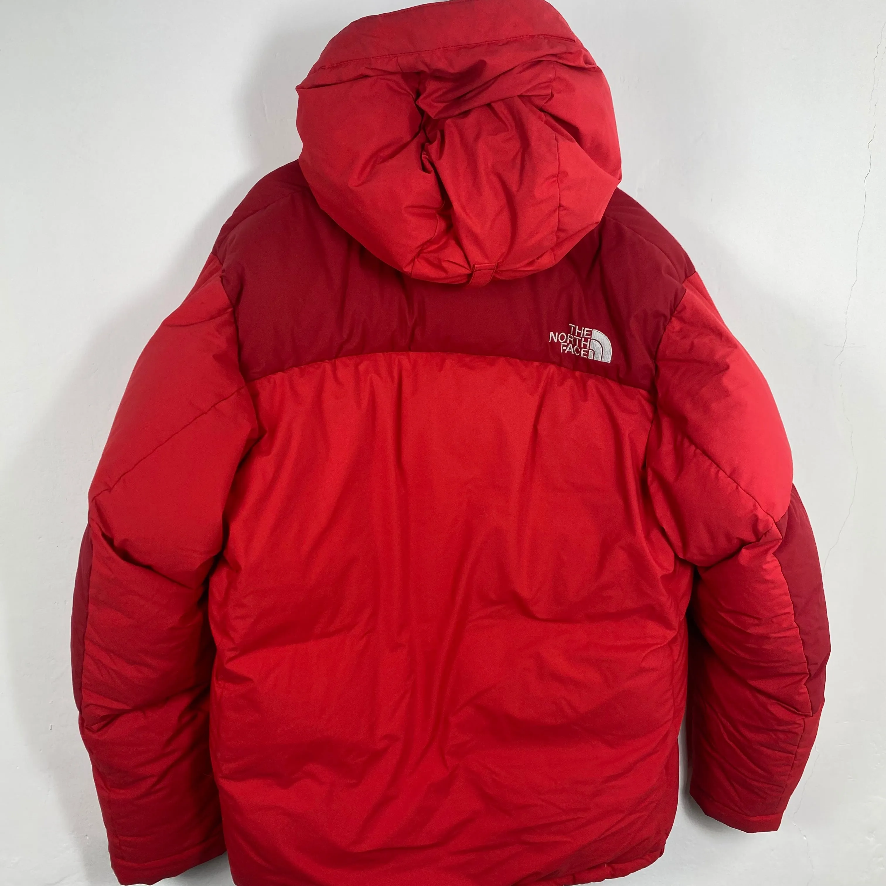 Red north face puffer jacket XL