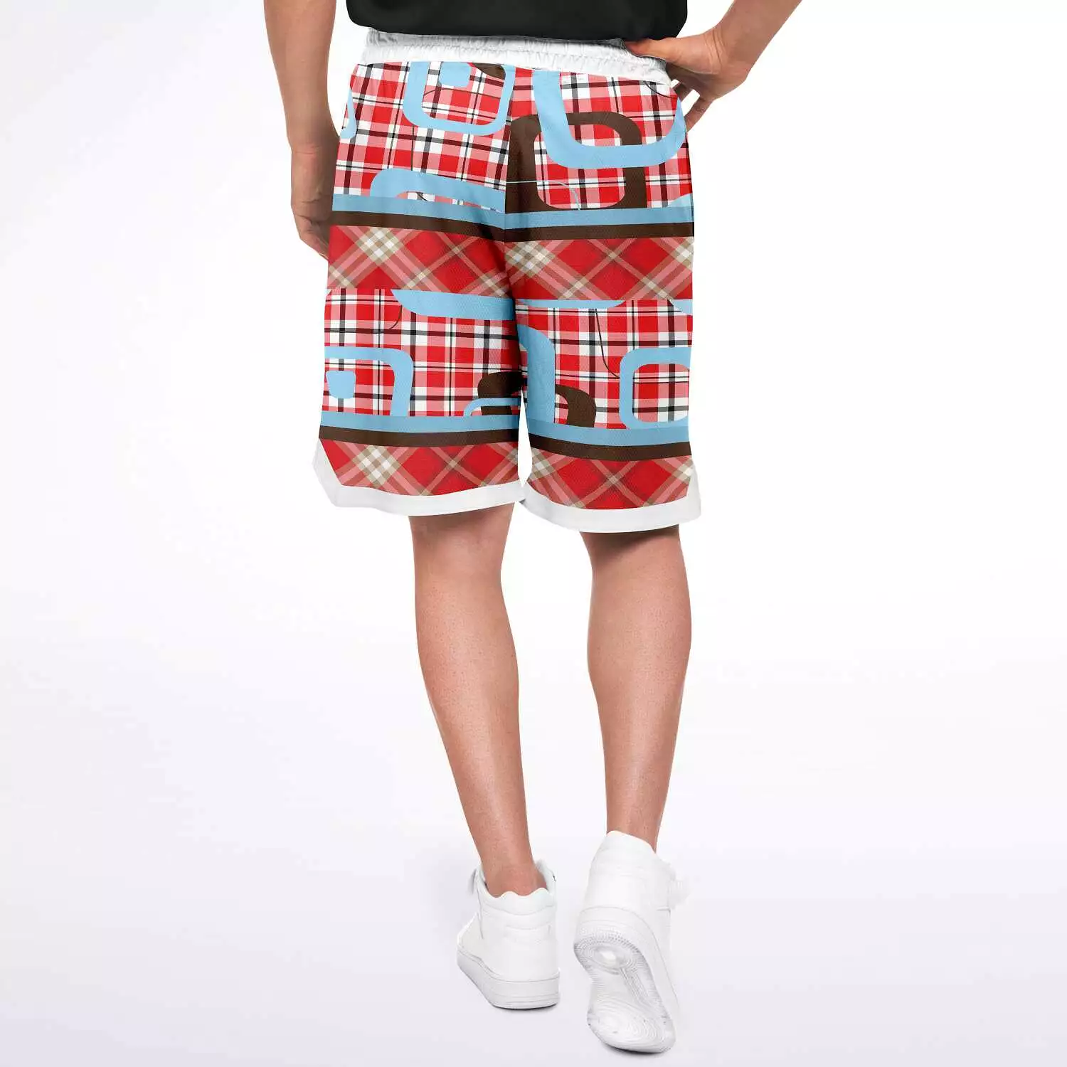 Red Pacific Palisades Plaid Basketball Shorts