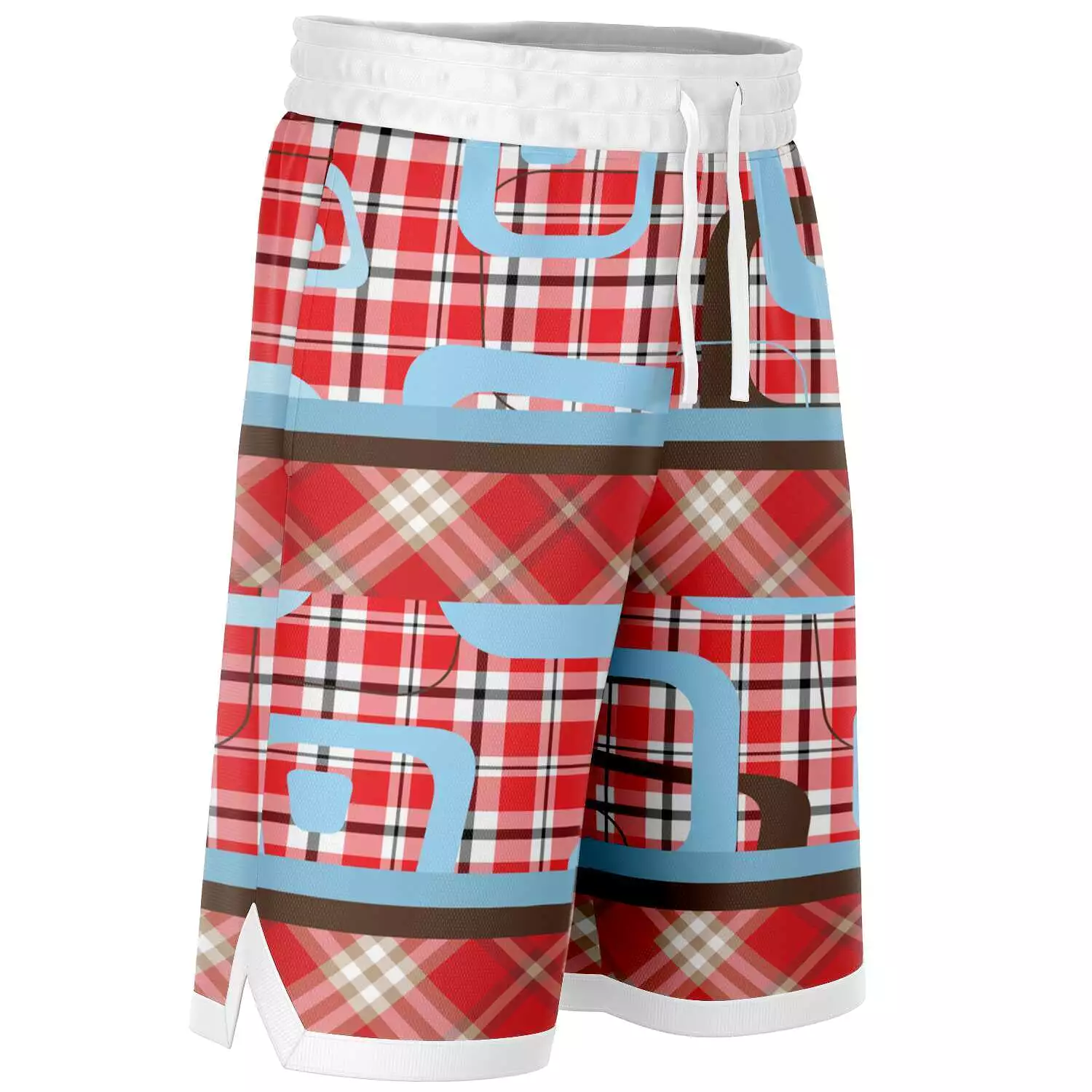 Red Pacific Palisades Plaid Basketball Shorts