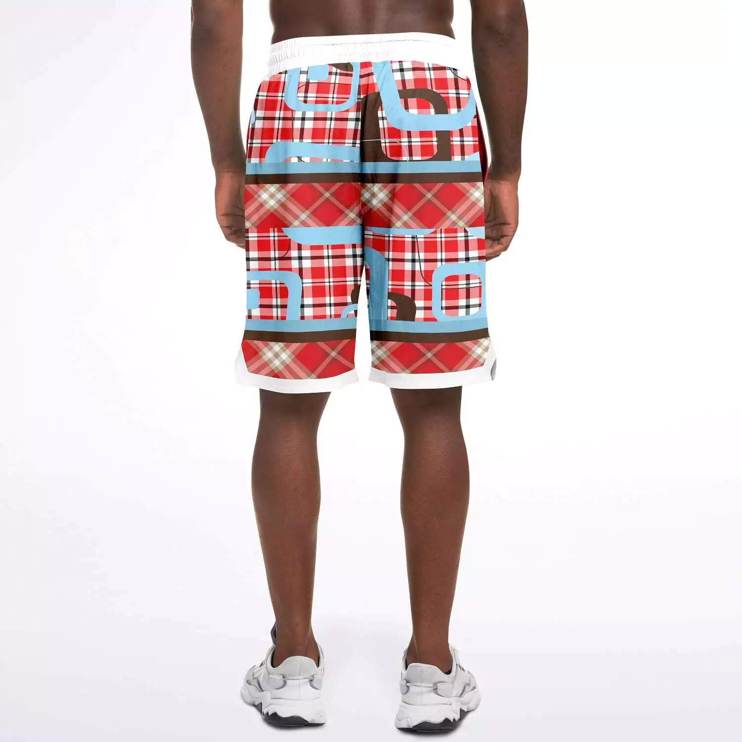 Red Pacific Palisades Plaid Basketball Shorts