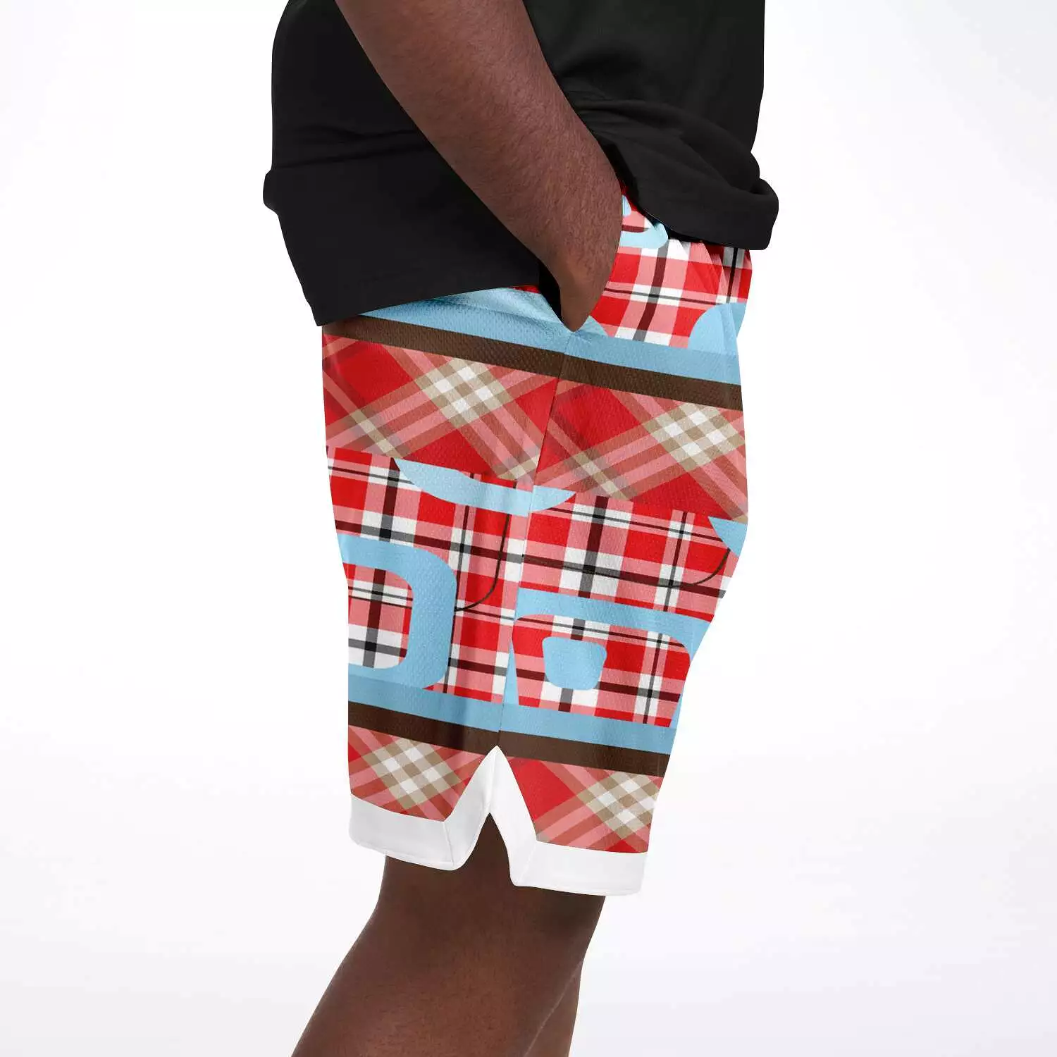 Red Pacific Palisades Plaid Basketball Shorts