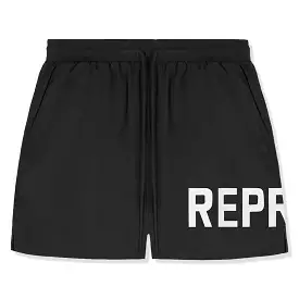 Represent Text Logo Black Swim Shorts