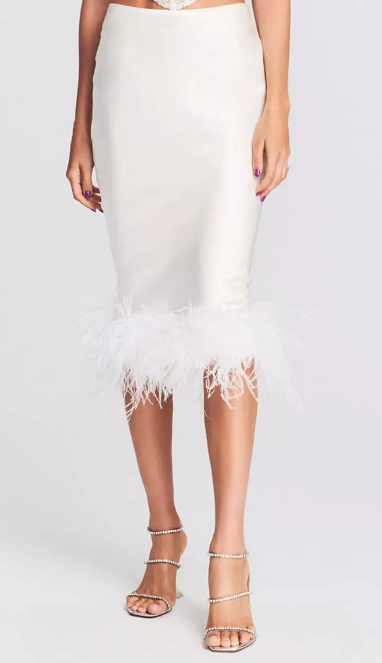 Retrofete - Paula Feather Skirt - White