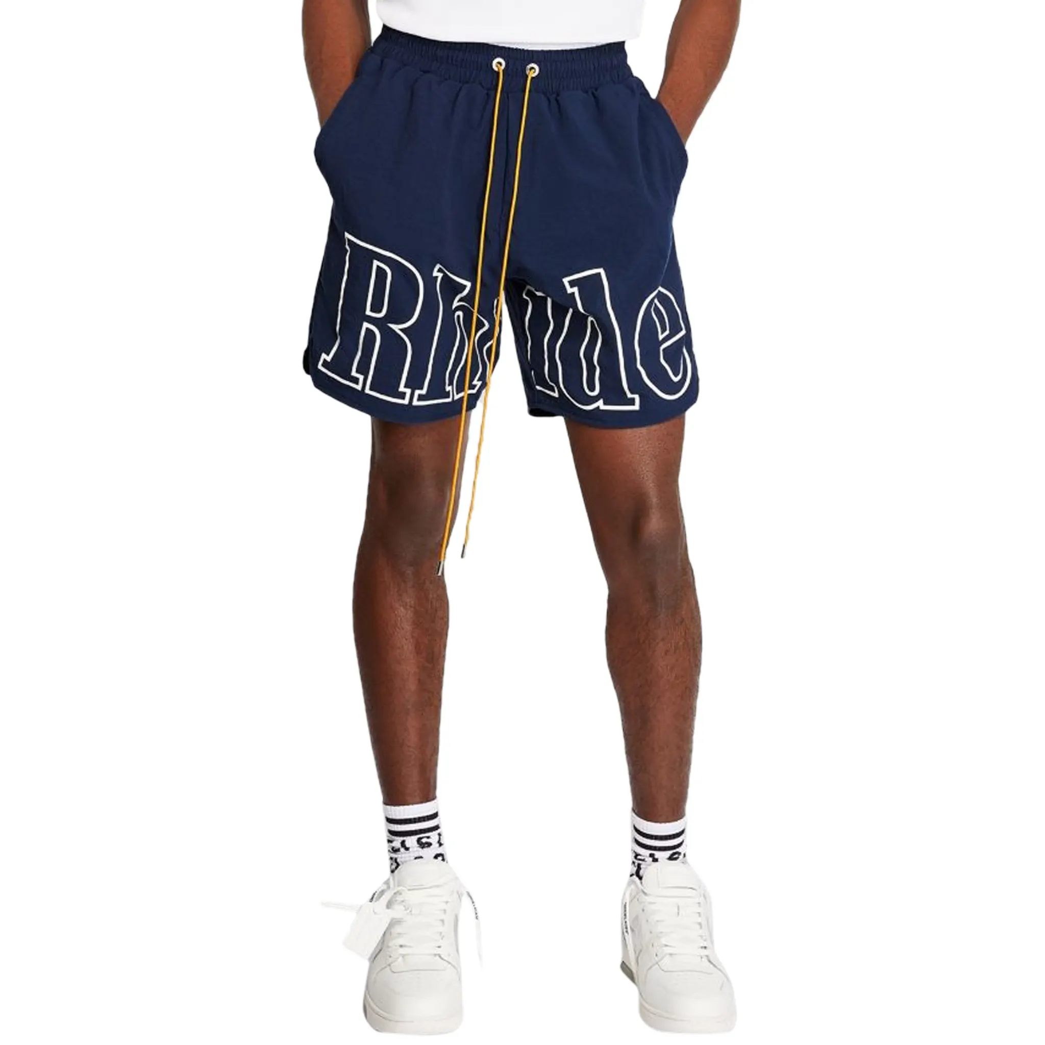 Rhude Logo Navy Blue Swim Shorts