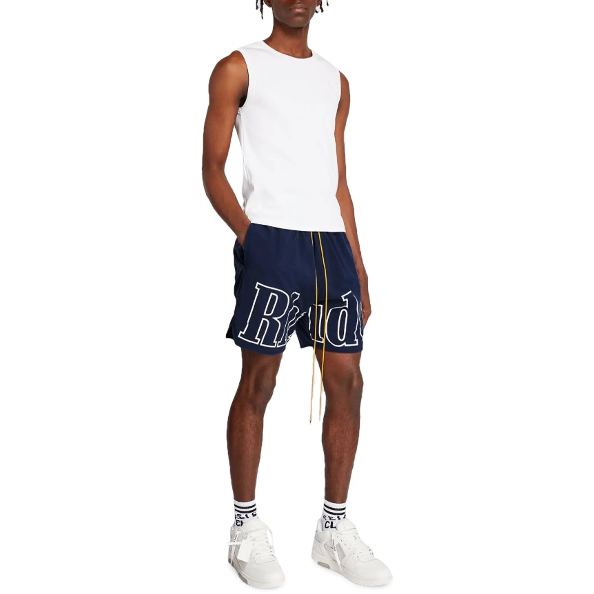 Rhude Logo Navy Blue Swim Shorts