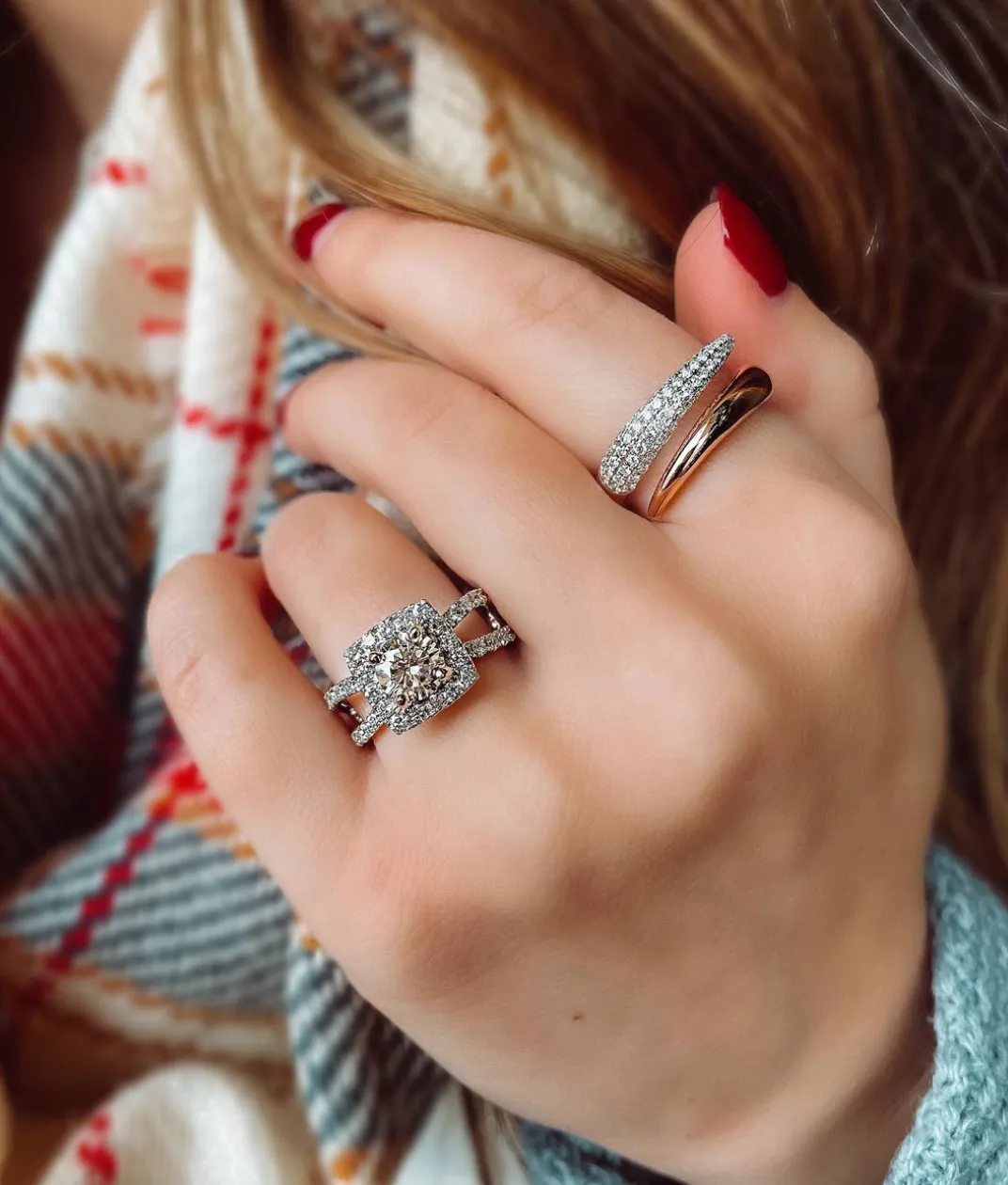 Rose Gold Diamond Wrap Around Ring