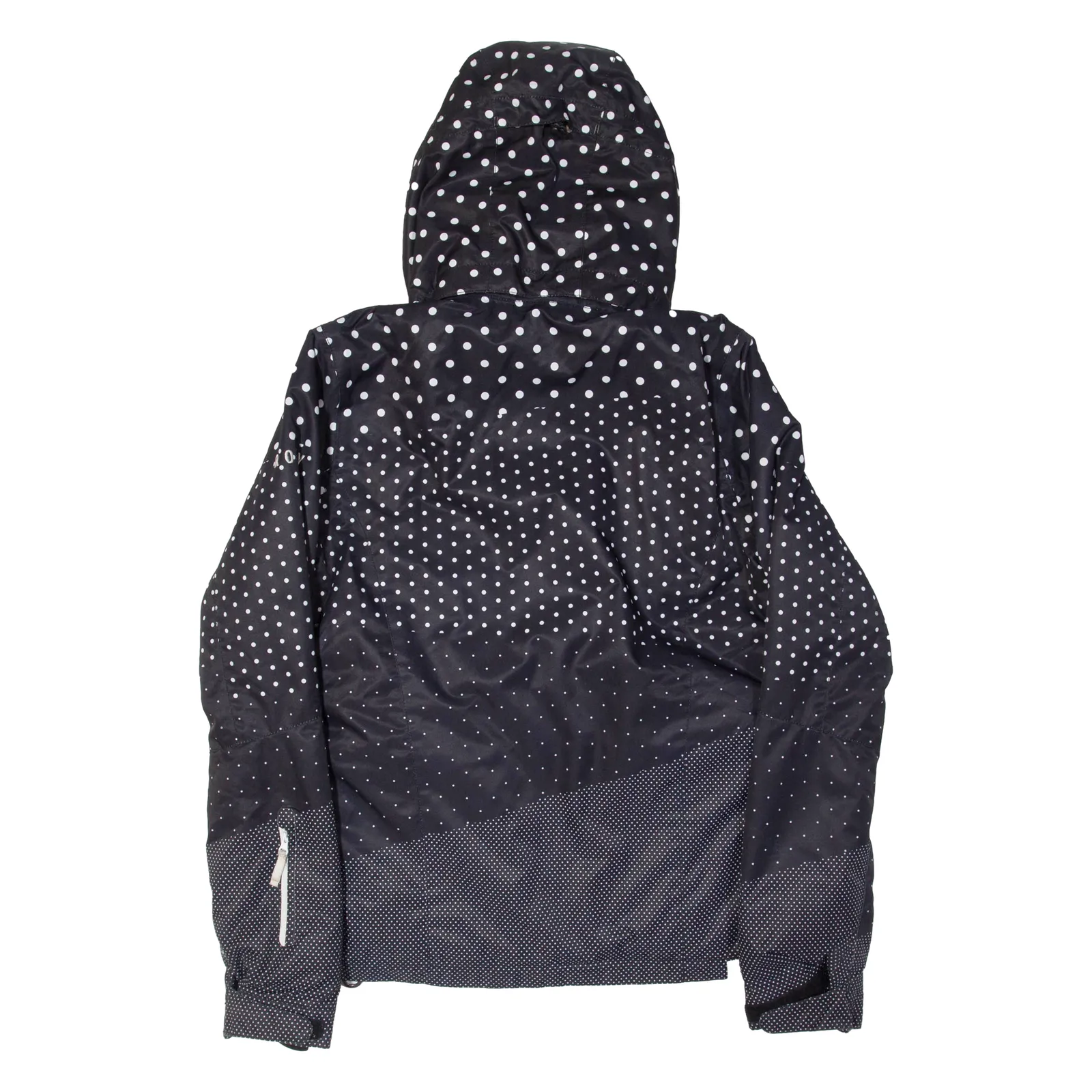 ROXY Womens Ski Coat Black Hooded Polka Dot M