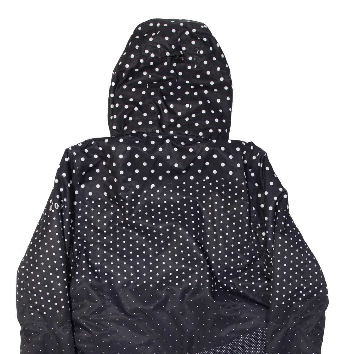 ROXY Womens Ski Coat Black Hooded Polka Dot M