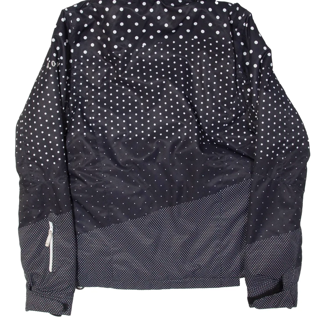 ROXY Womens Ski Coat Black Hooded Polka Dot M