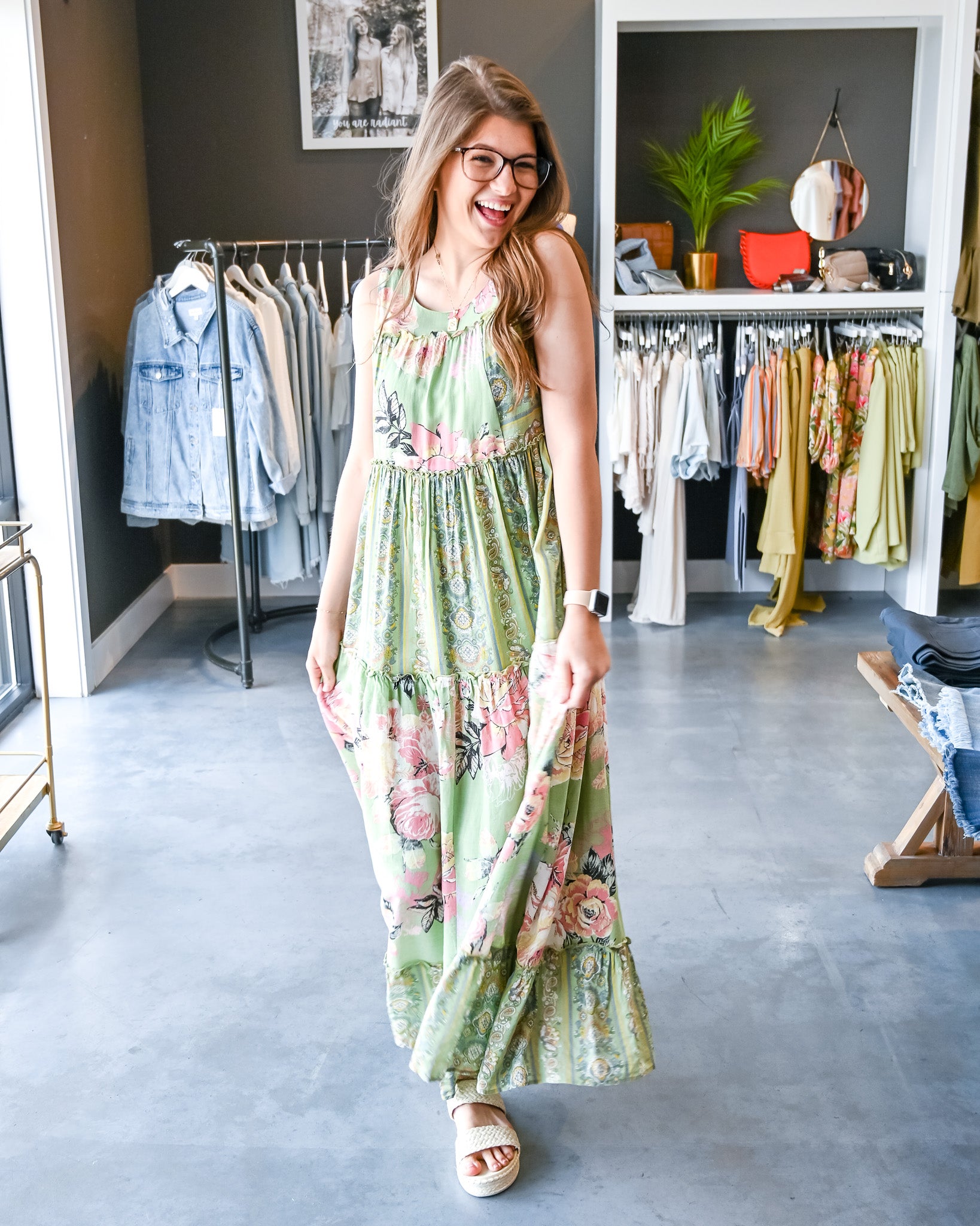 S-3X Waverly Floral Maxi Dress