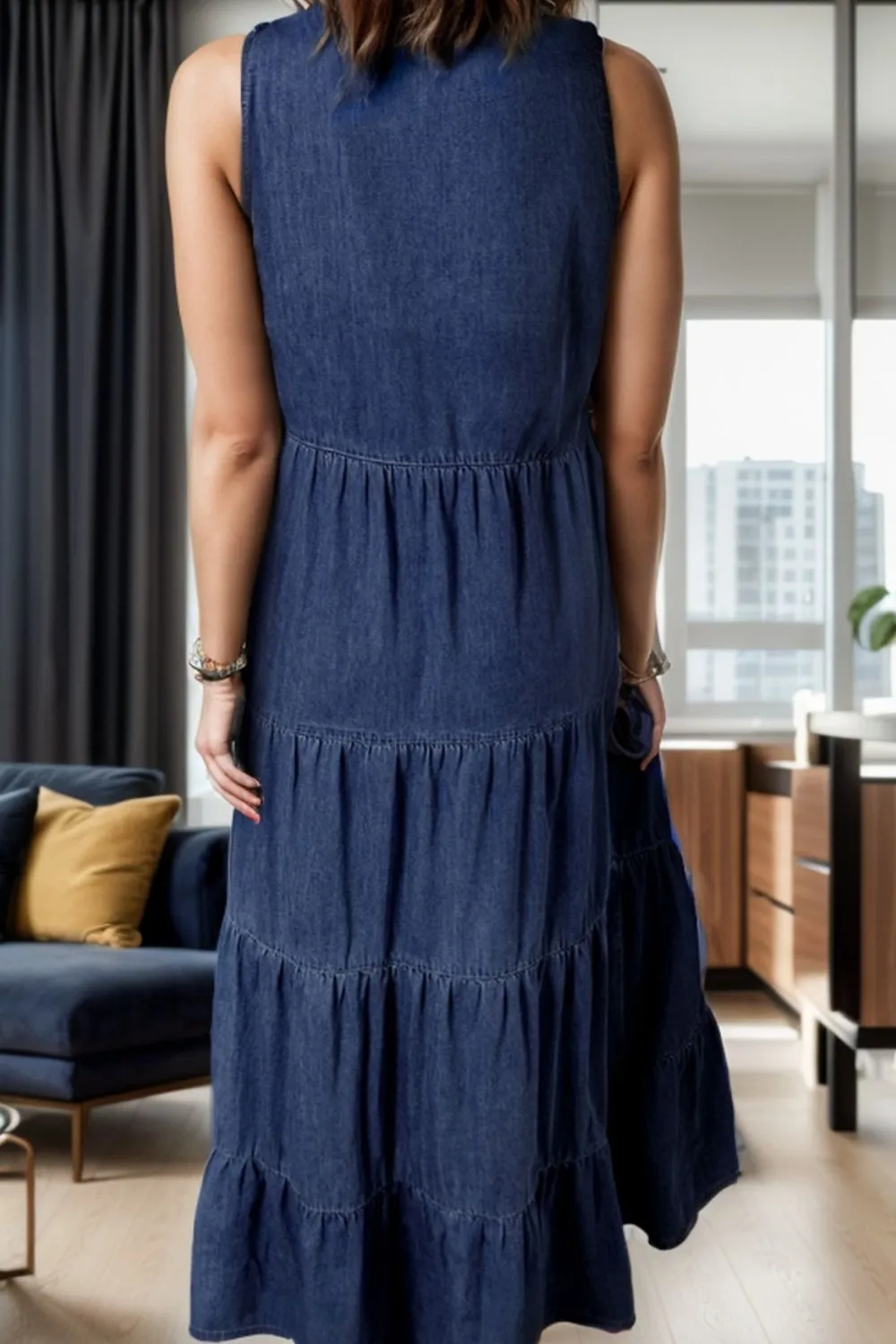 Sari Sleeveless Denim Dress