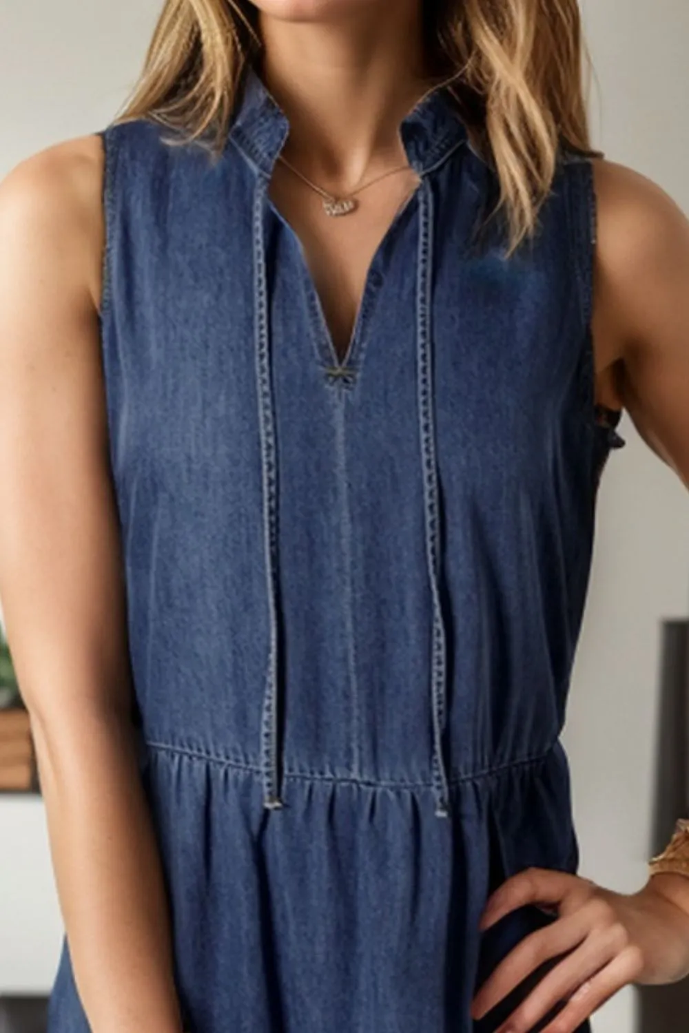 Sari Sleeveless Denim Dress