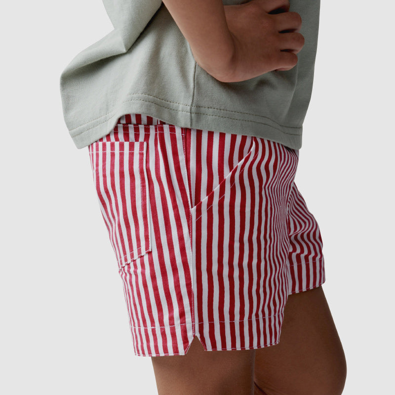 Sherif Miles Drill Shorts - Red Stripe