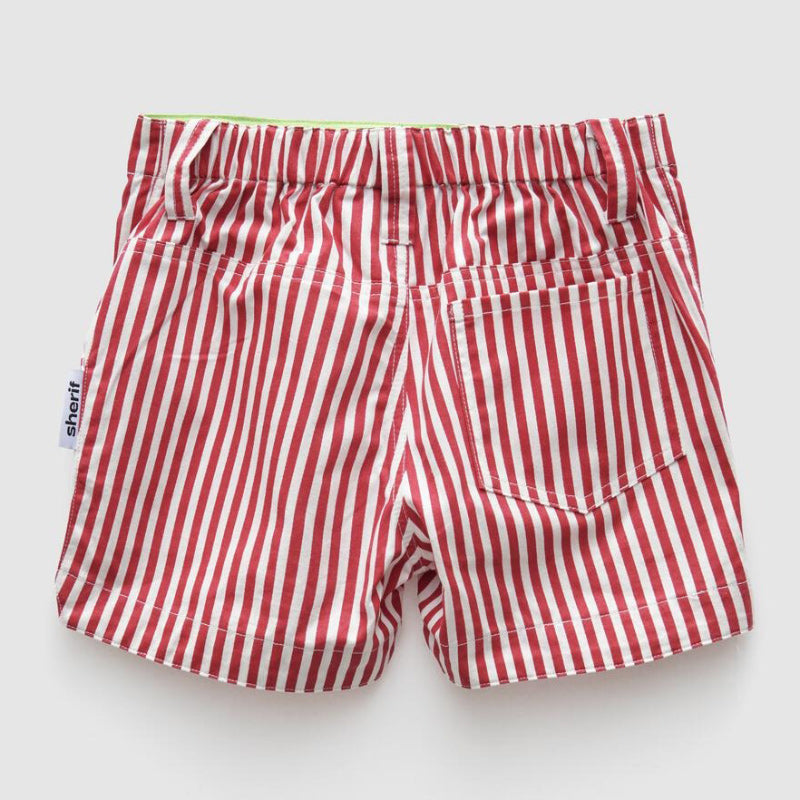 Sherif Miles Drill Shorts - Red Stripe