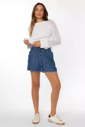 Simone Deep Blue Chambray Shorts