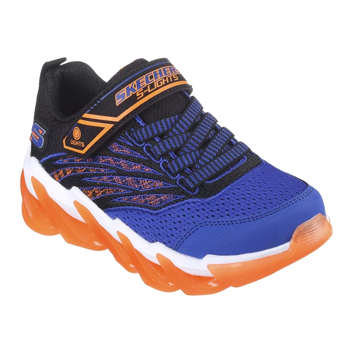 Sketchers PS (Preschool) S Lights: Mega Surge Black/Orange/Blue