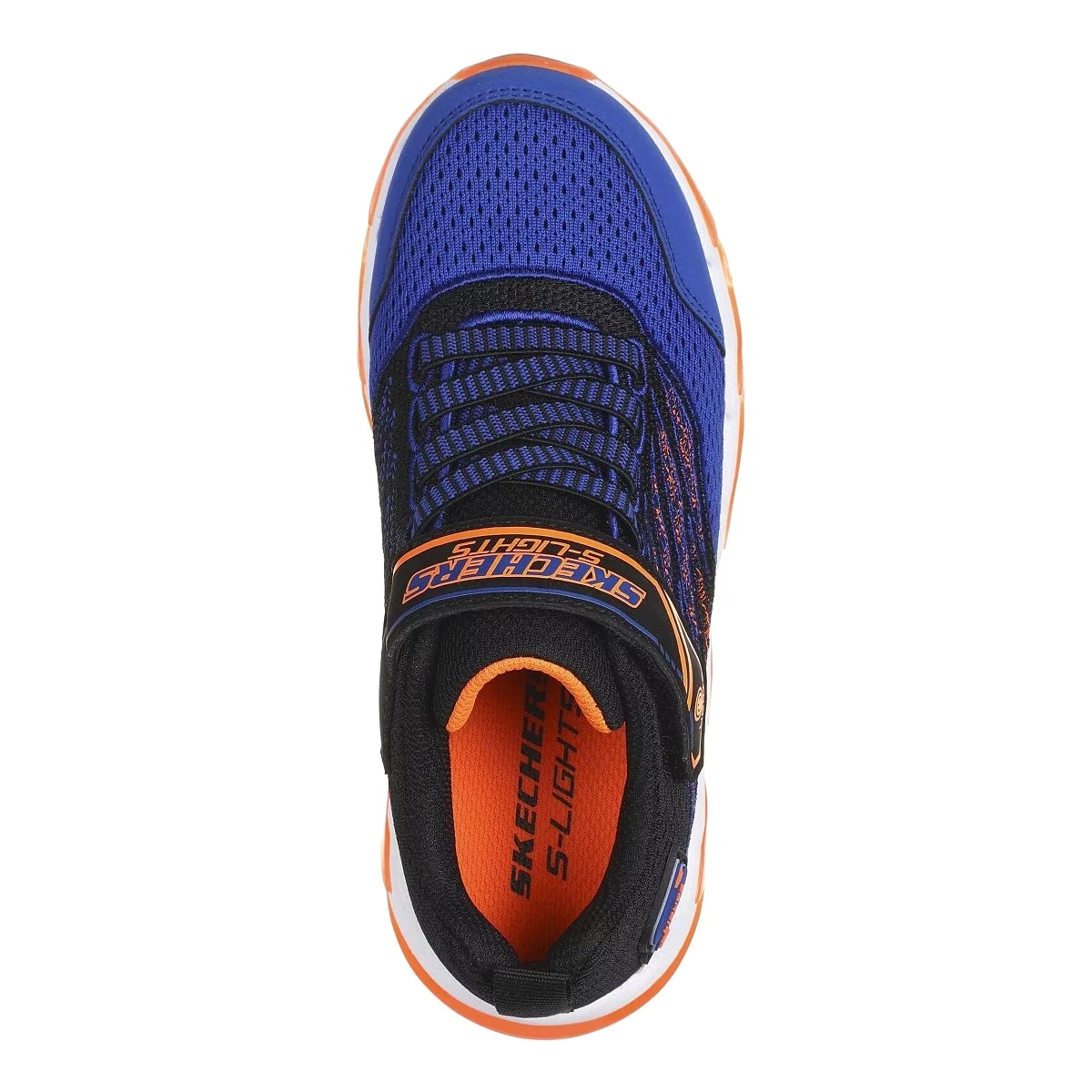 Sketchers PS (Preschool) S Lights: Mega Surge Black/Orange/Blue