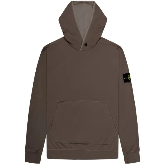 Stone Island Popover Stretch Hooded Sweatshirt Mushroom