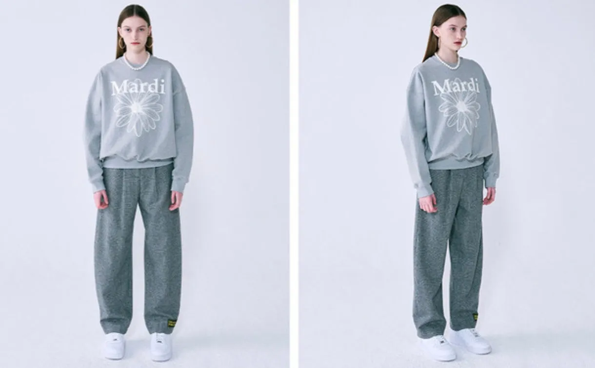 SWEATSHIRT FLOWERMARDI GREY IVORY