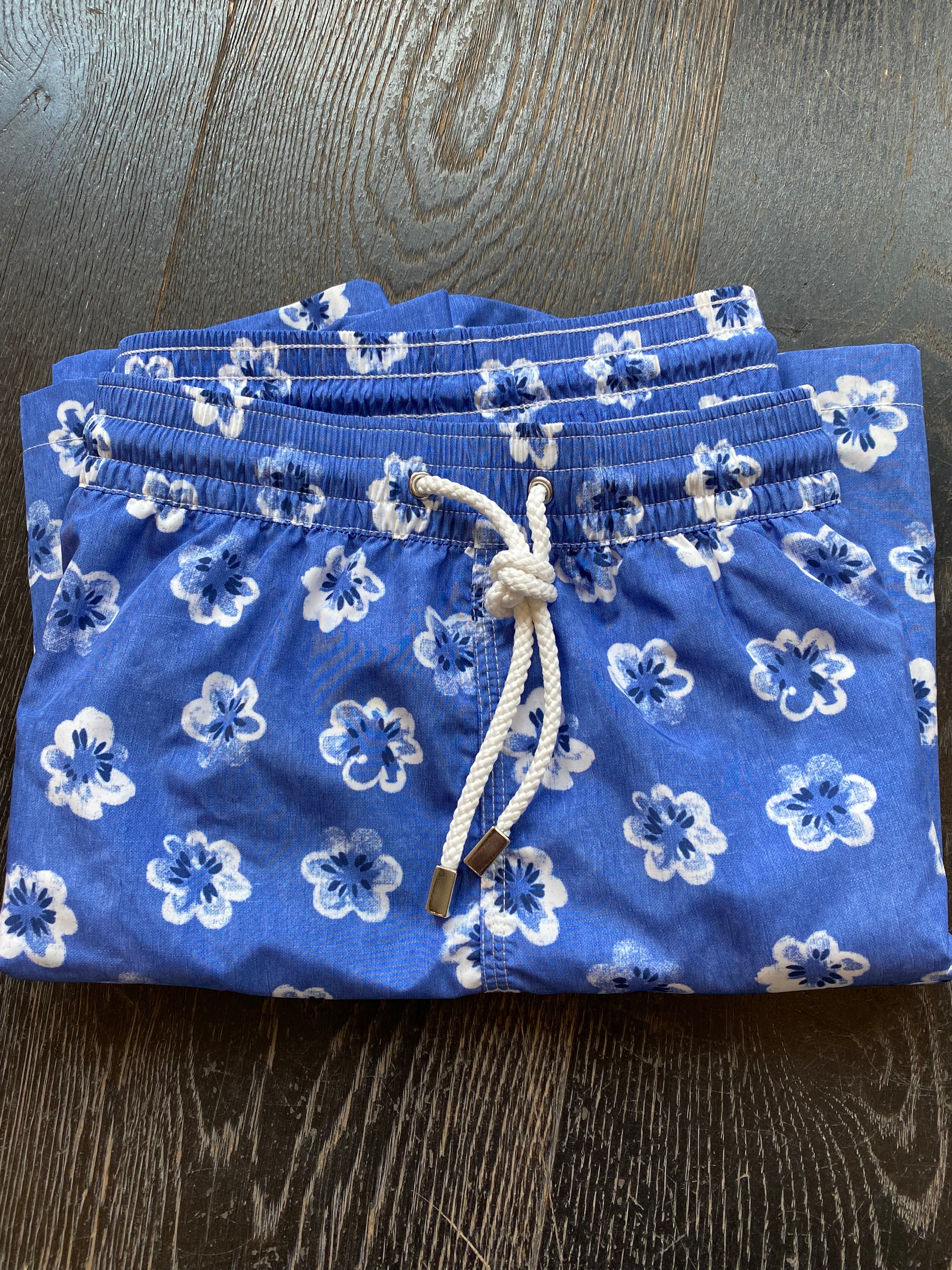 SWIM SHORTS BLUE LARGE FLOWER