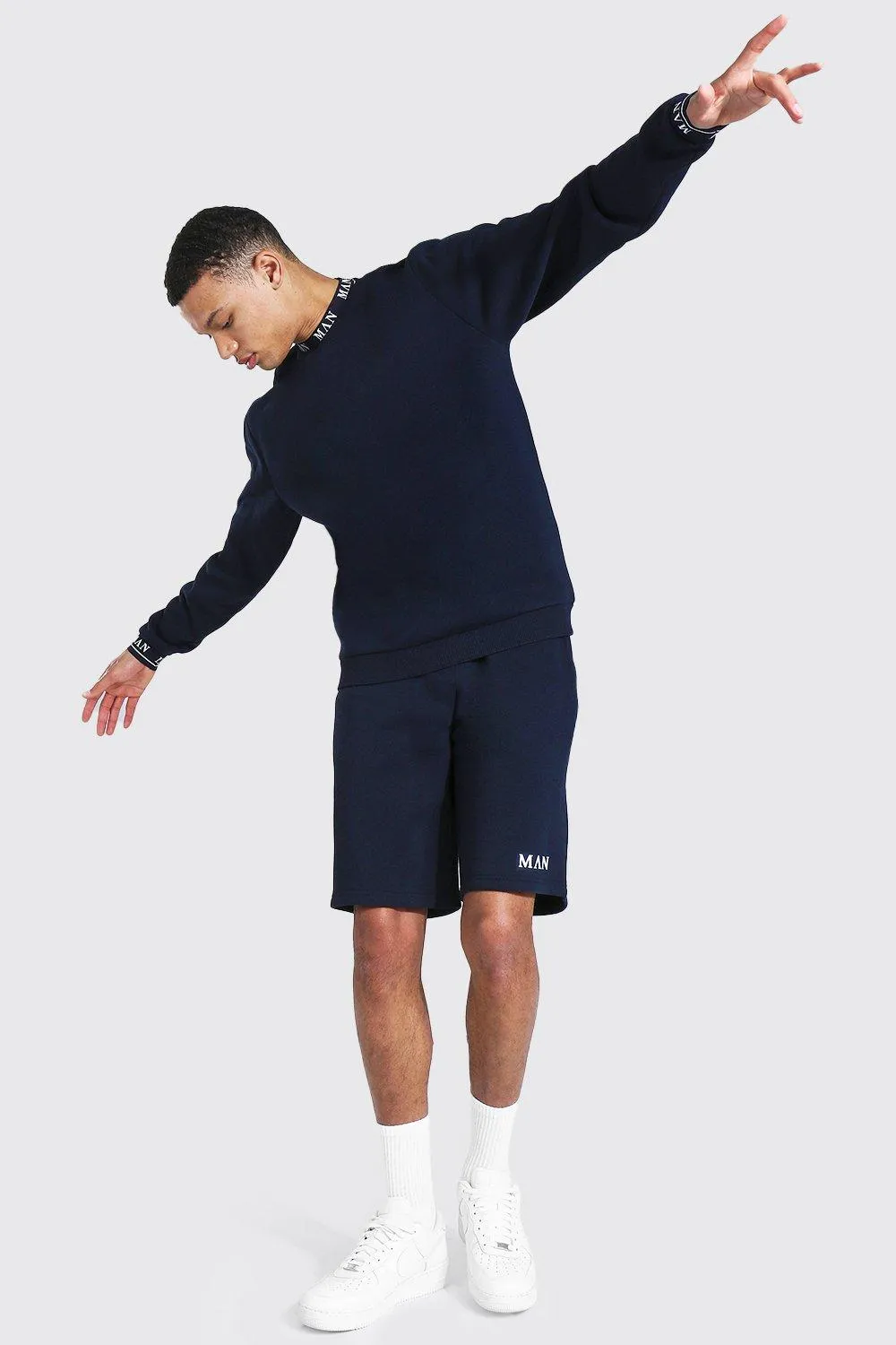 Tall Short Sweater Tracksuit With Man Rib