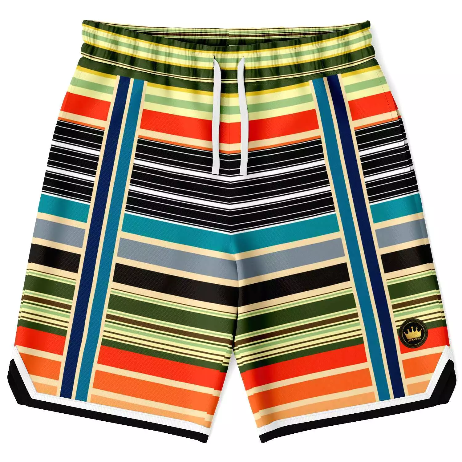 Tequila Sunrise Striped Basketball Shorts